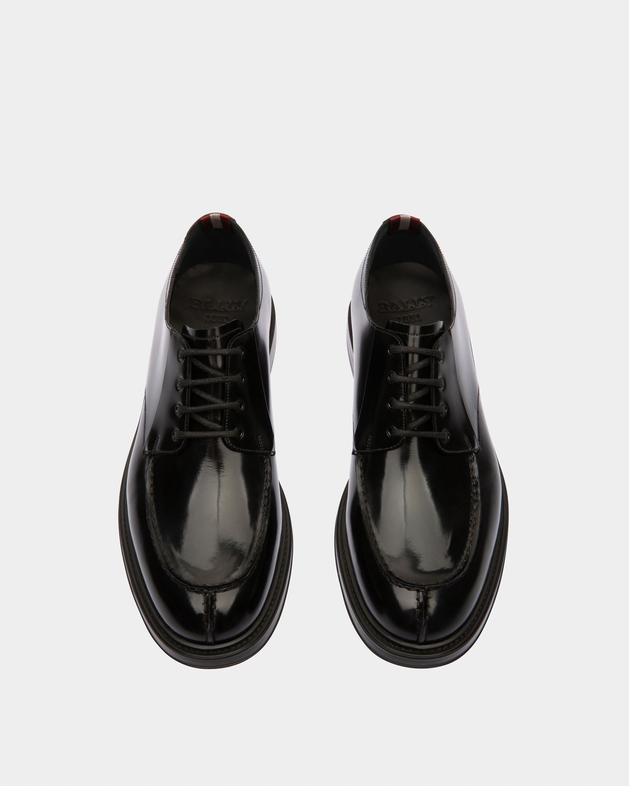 Nievro Leather Derbies In Black - Men's - Bally - 02