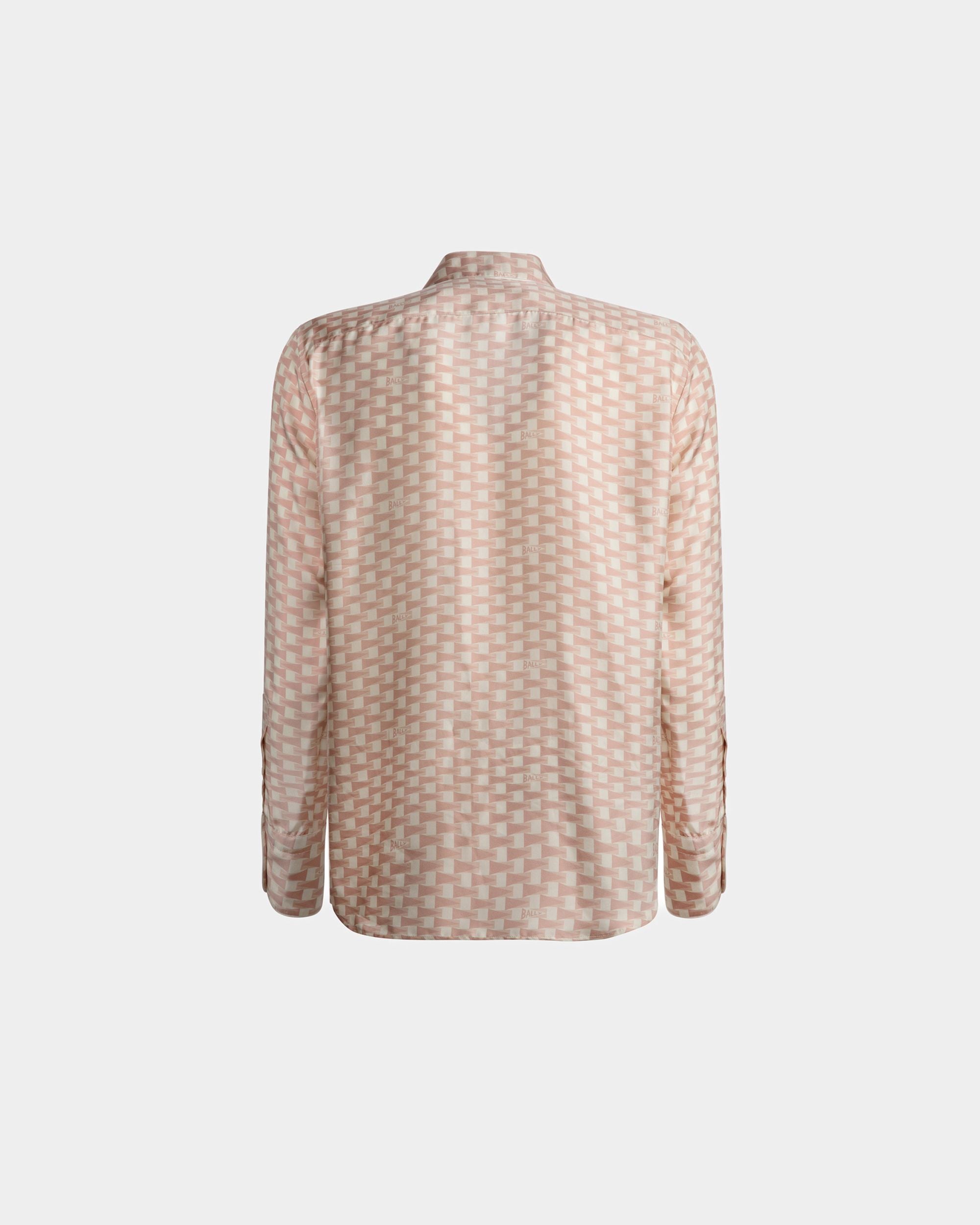 Pennant Print Shirt In Dusty Petal Silk - Men's - Bally - 07