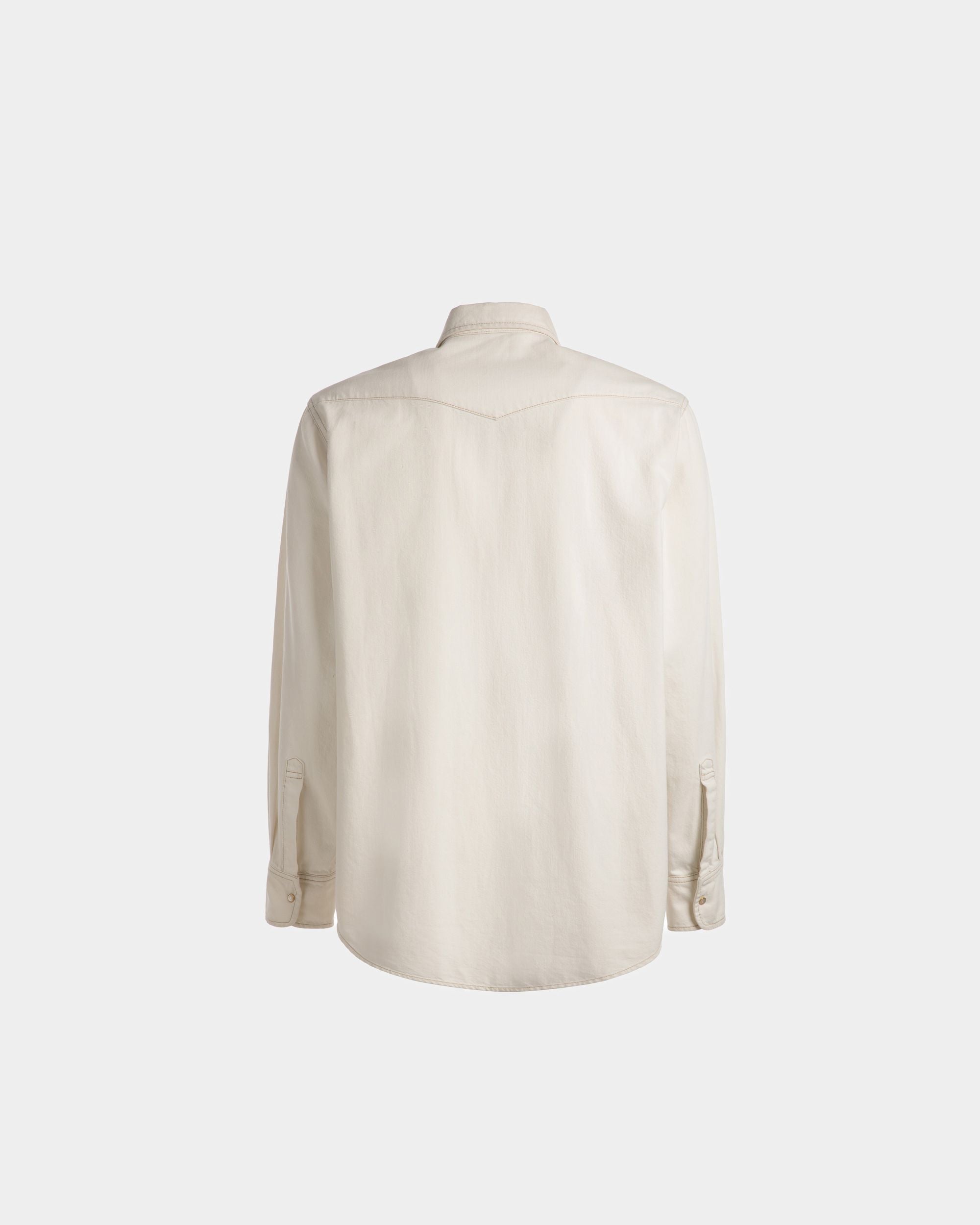 Bleached Shirt In Bone Denim - Men's - Bally - 07
