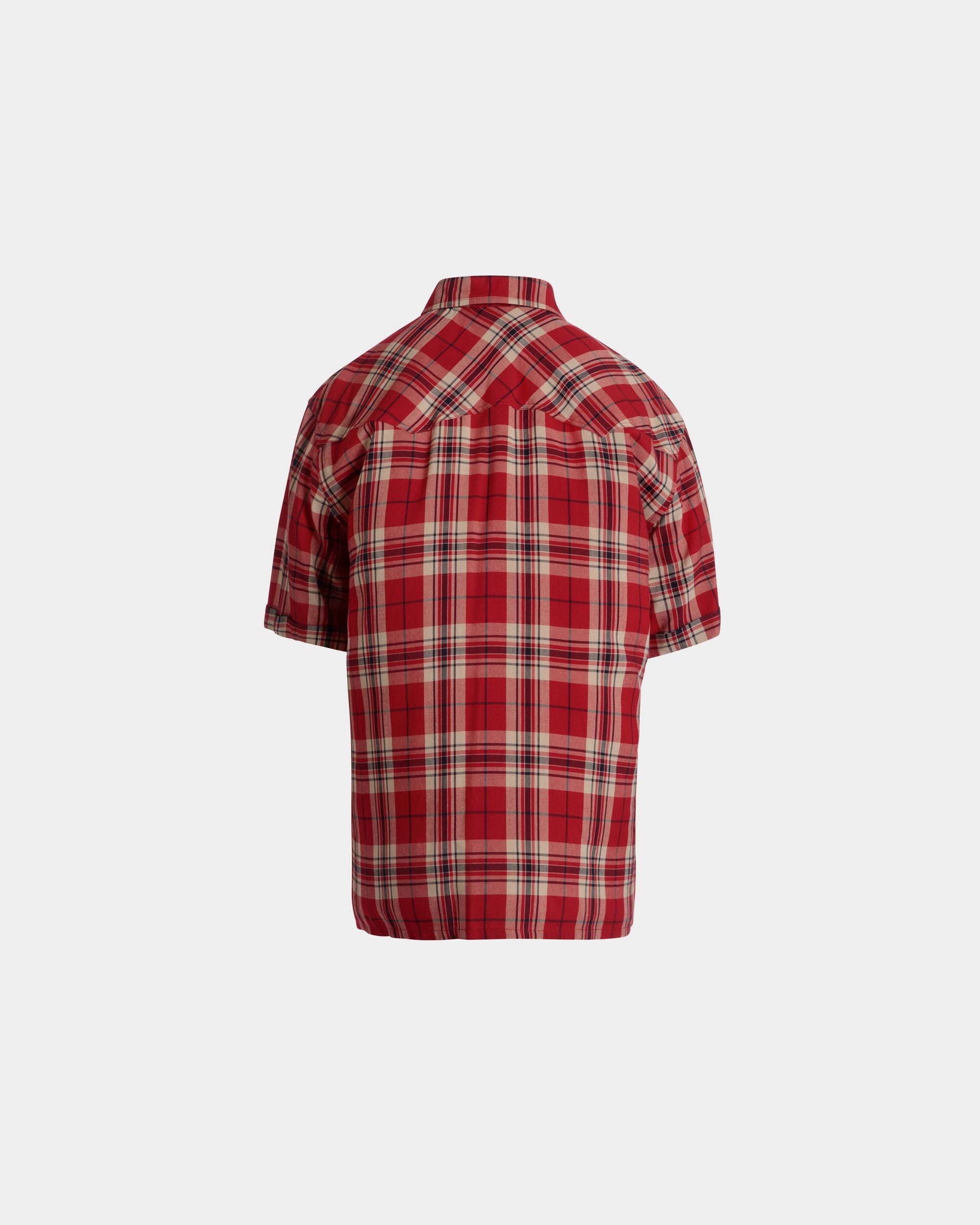 Plaid Shirt in Red Viscose - Men's - Bally - 03