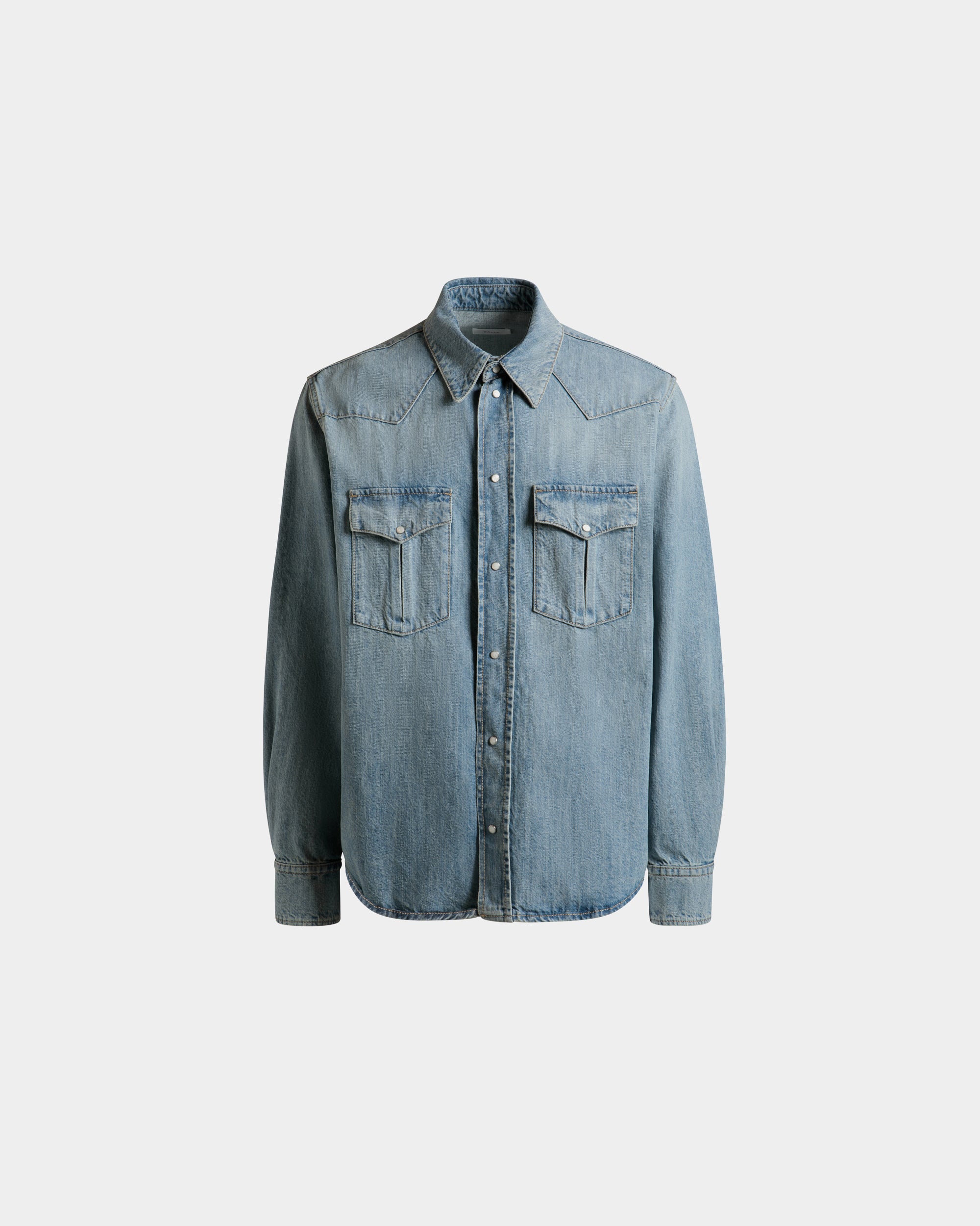 Denim Shirt in Blue Cotton - Men's - Bally - 01