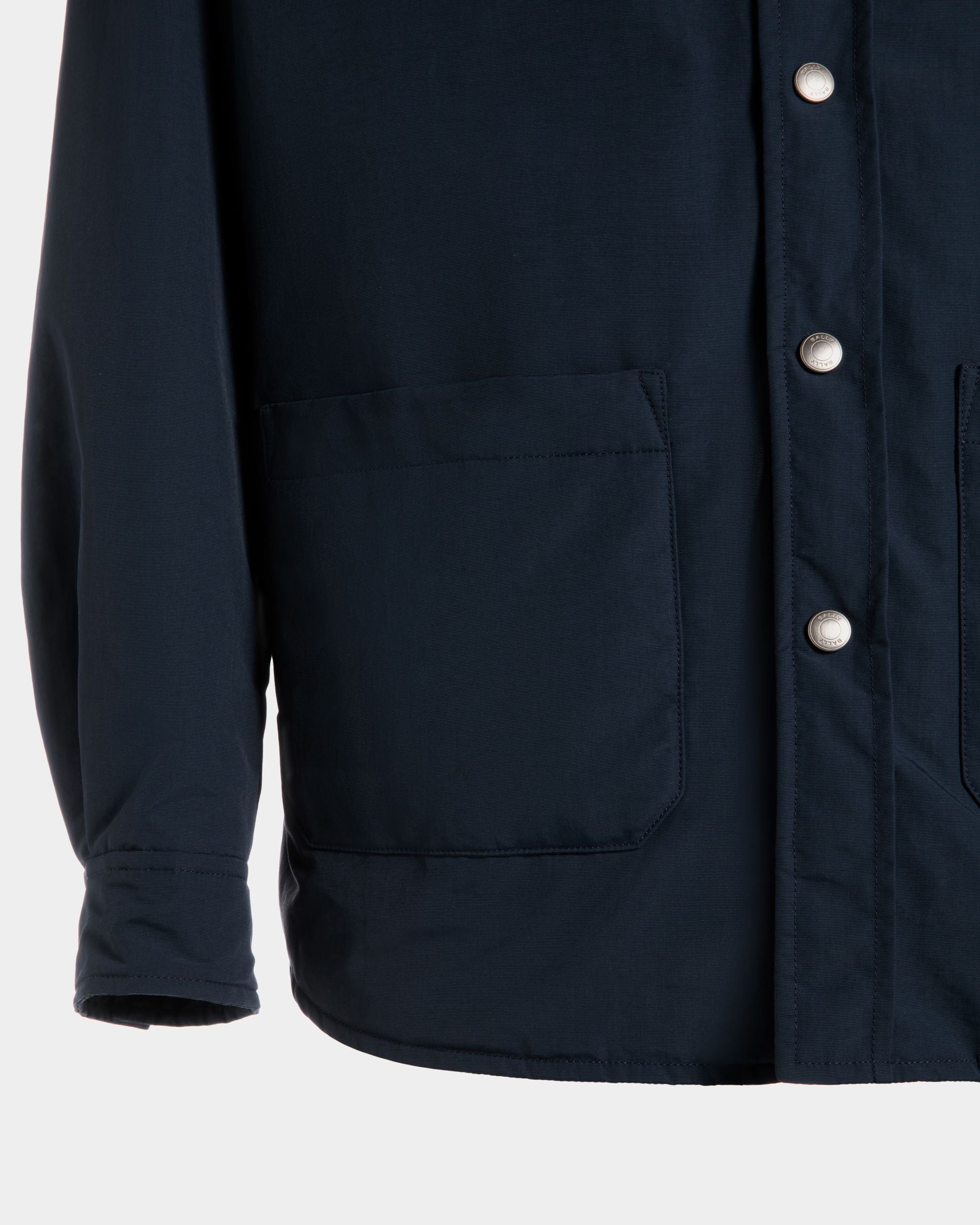 Padded Overshirt In Navy Blue Nylon - Men's - Bally - 05