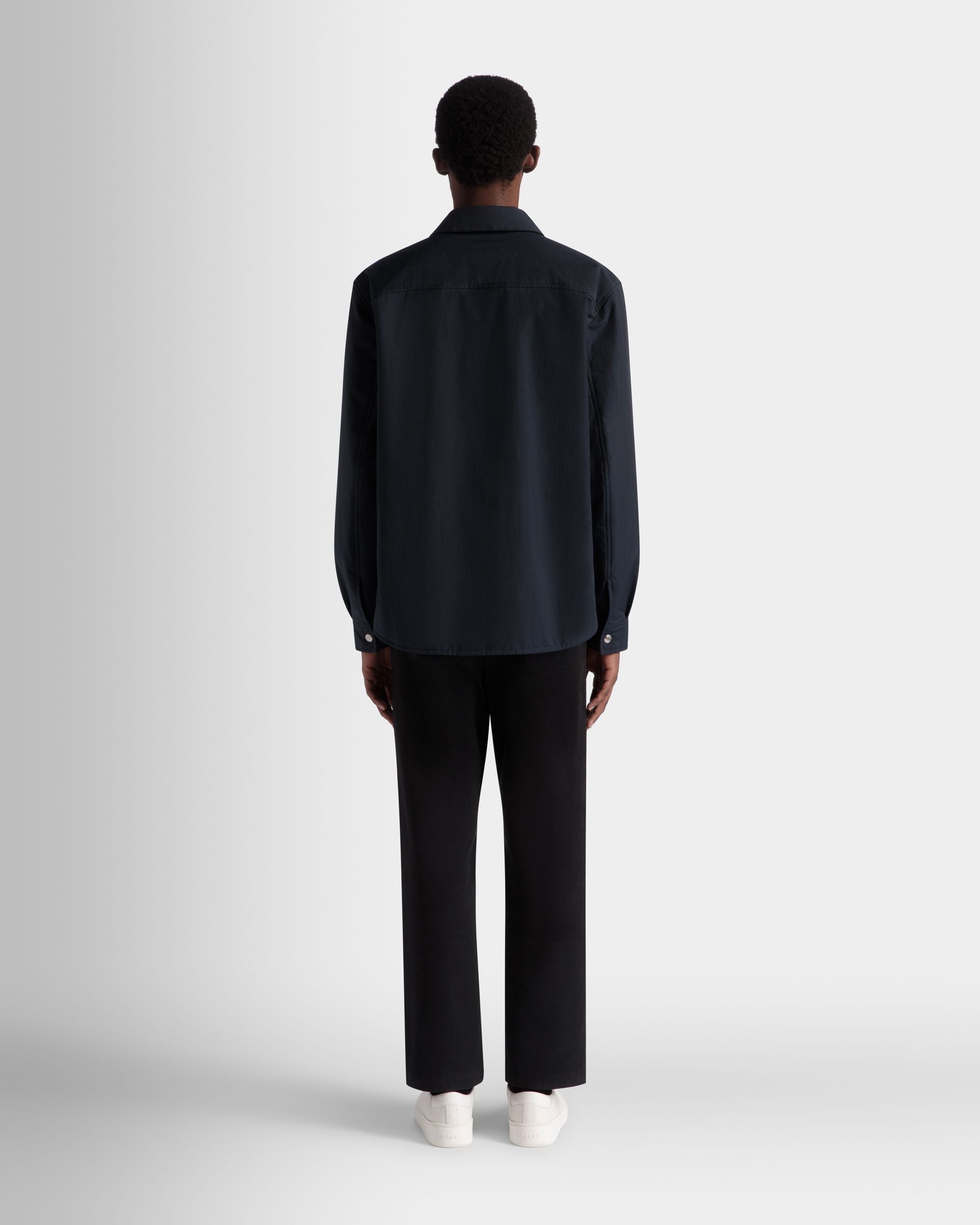 Padded Overshirt In Navy Blue Nylon - Men's - Bally - 07