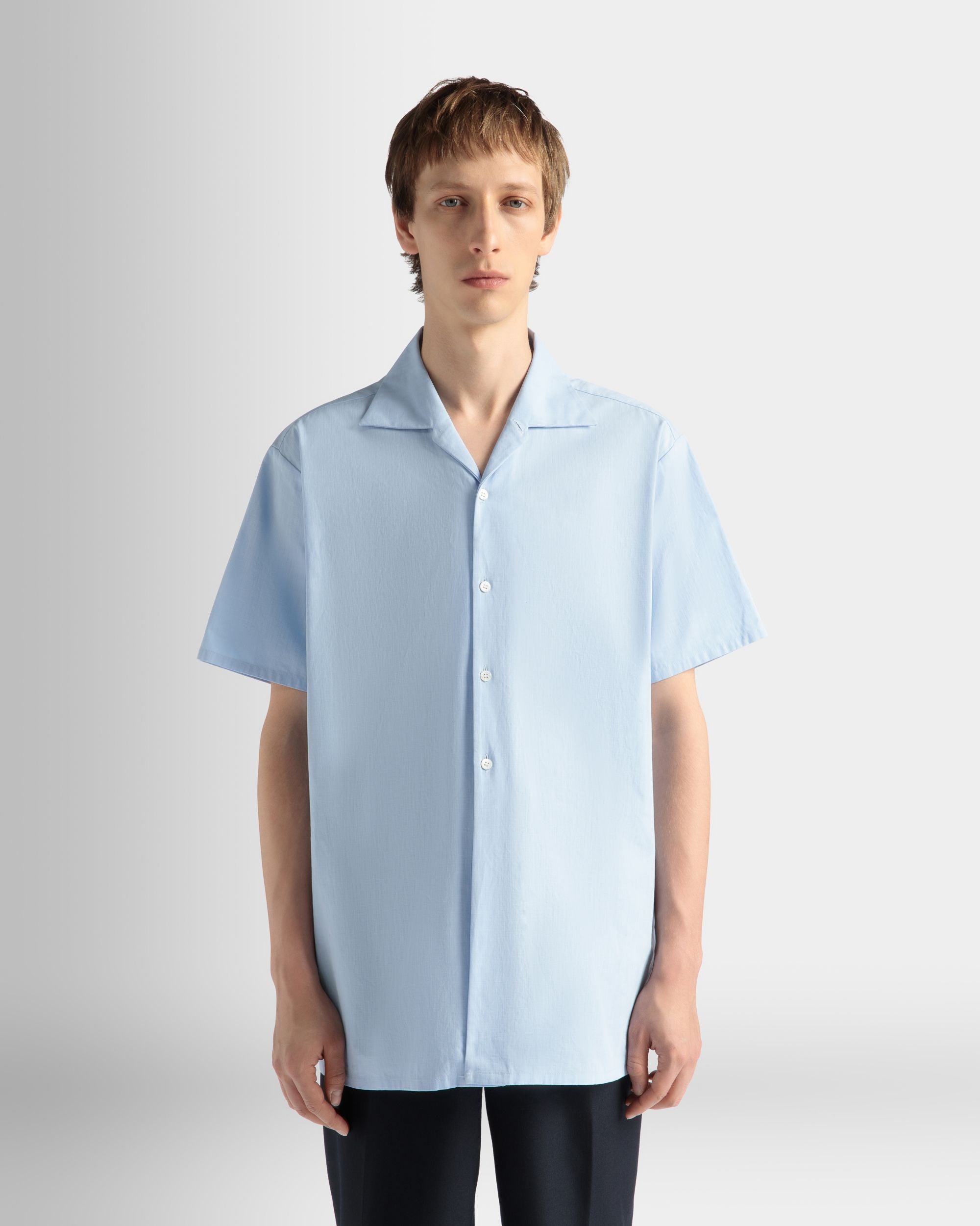 Shirt In Light Blue Cotton - Men's - Bally - 03