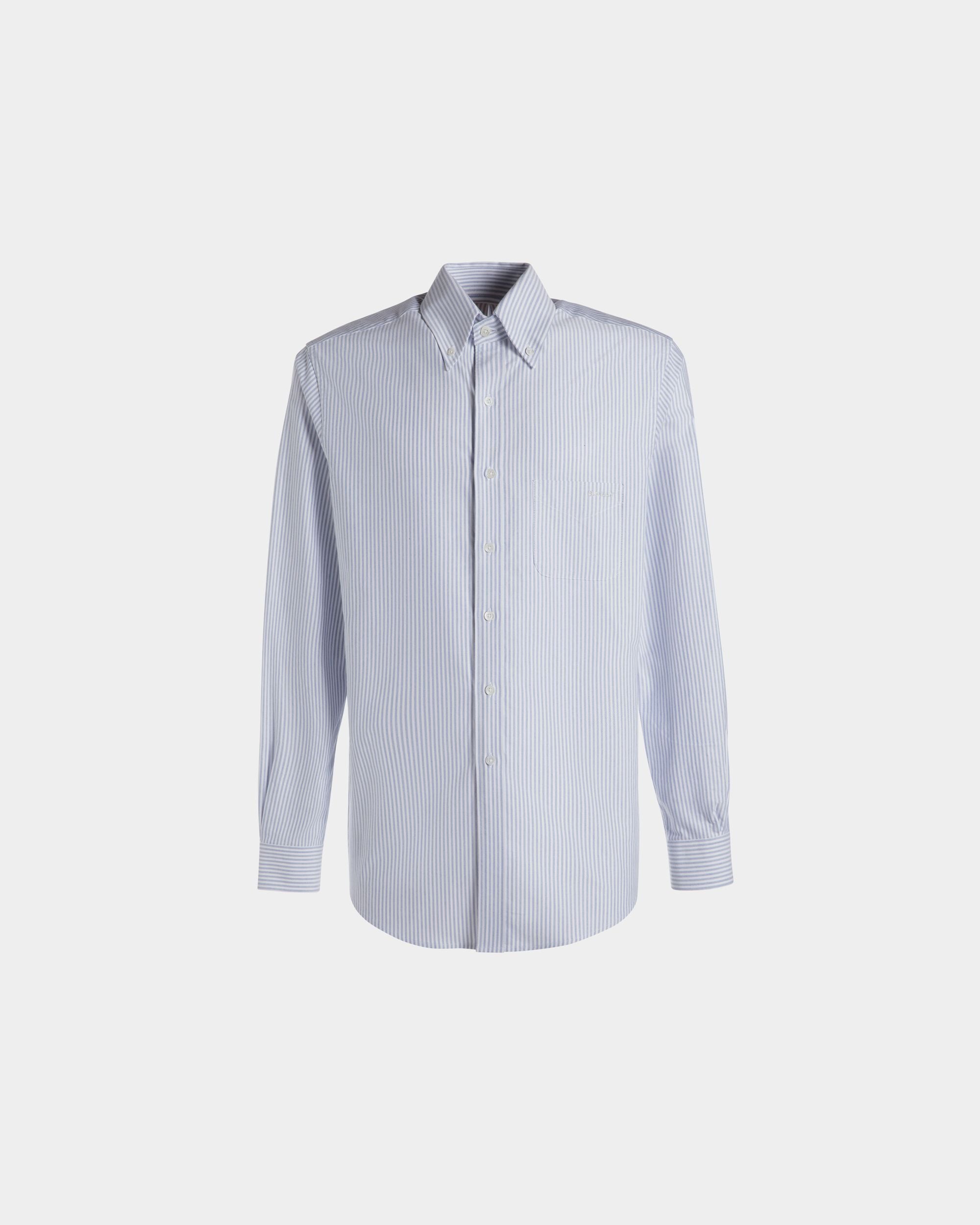 Regular Long Sleeve Shirt In Light Blue Cotton - Men's - Bally - 01