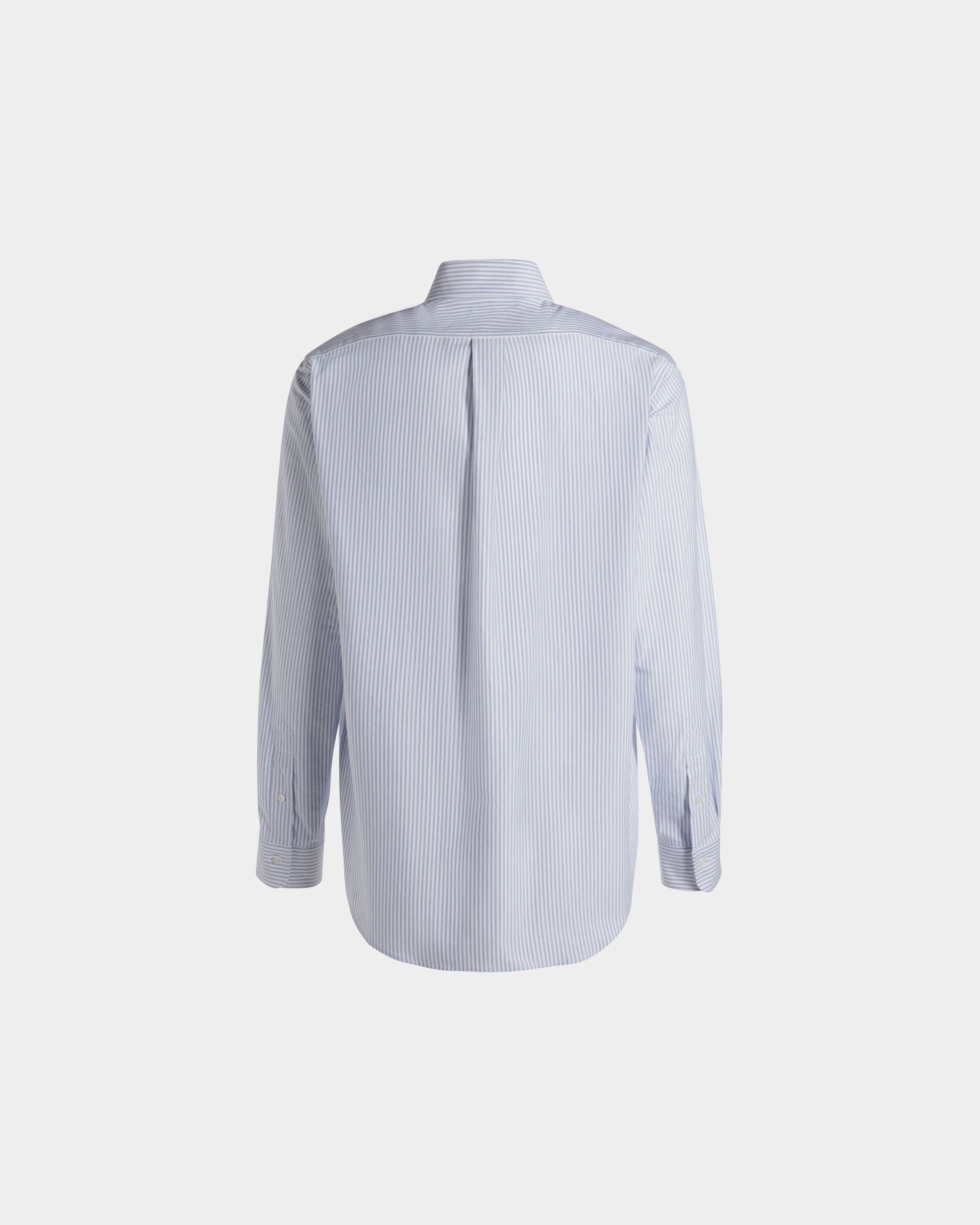 Regular Long Sleeve Shirt In Light Blue Cotton - Men's - Bally - 03