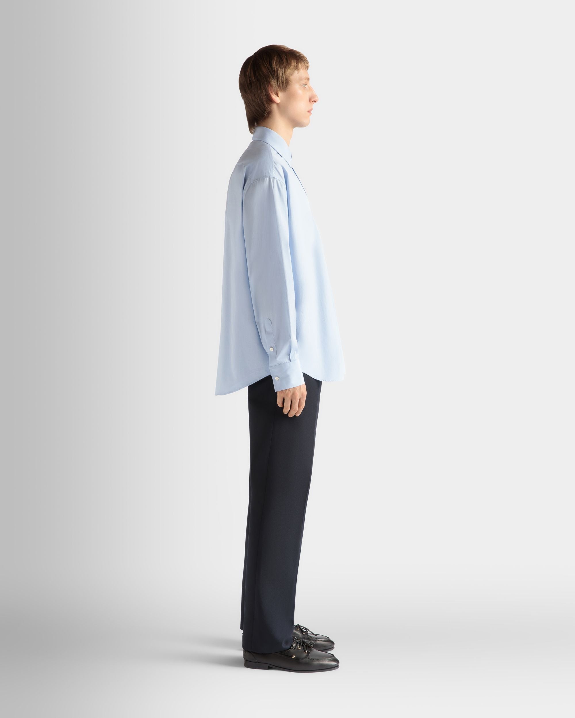 Shirt in Light Blue Cotton - Men's - Bally - 05