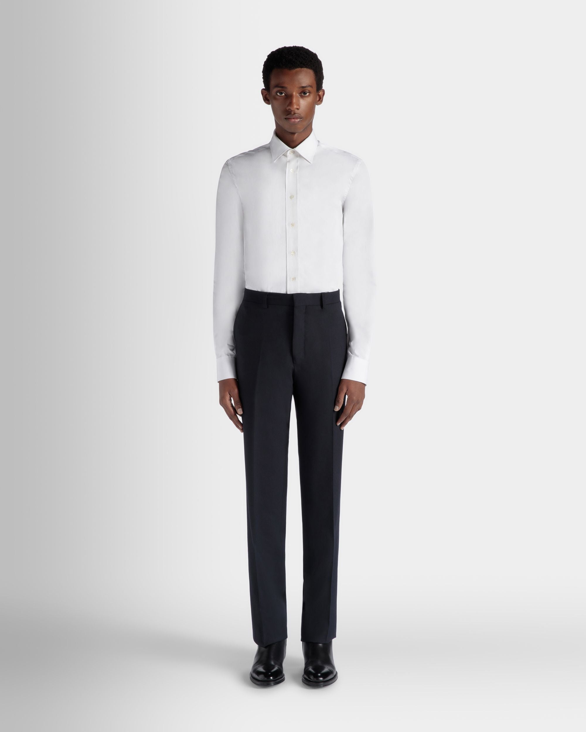 Adrien Brody Travel Collection Long Sleeve Shirt In White Cotton - Men's - Bally - 02