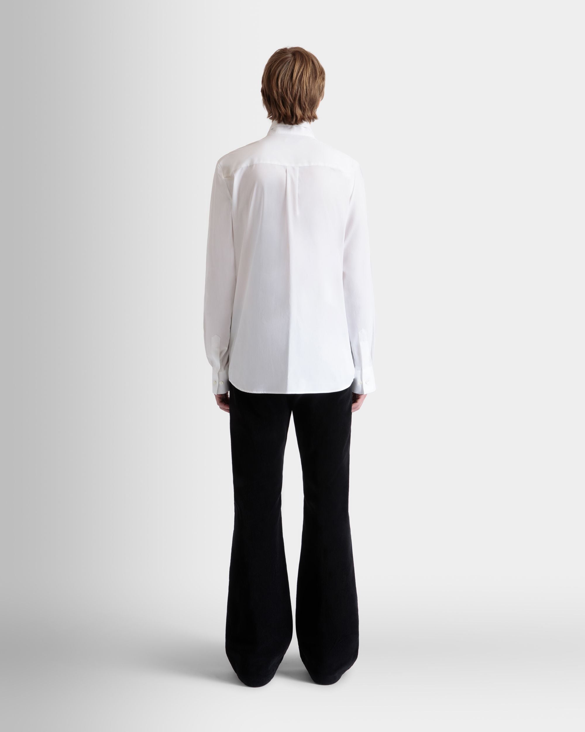 Long Sleeve Shirt In White Cotton - Men's - Bally - 07