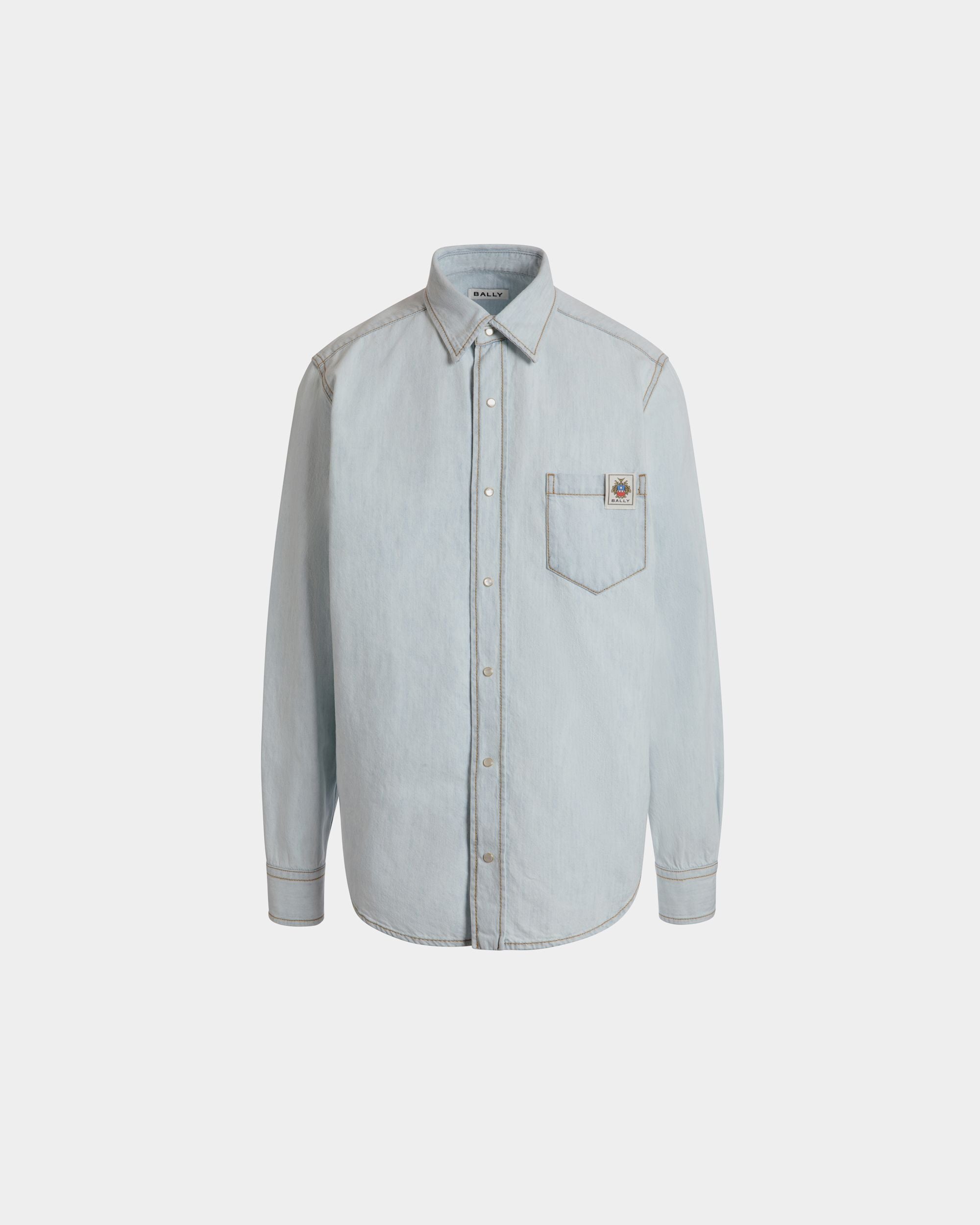 Long Sleeve Shirt in Light Blue Cotton - Men's - Bally - 01