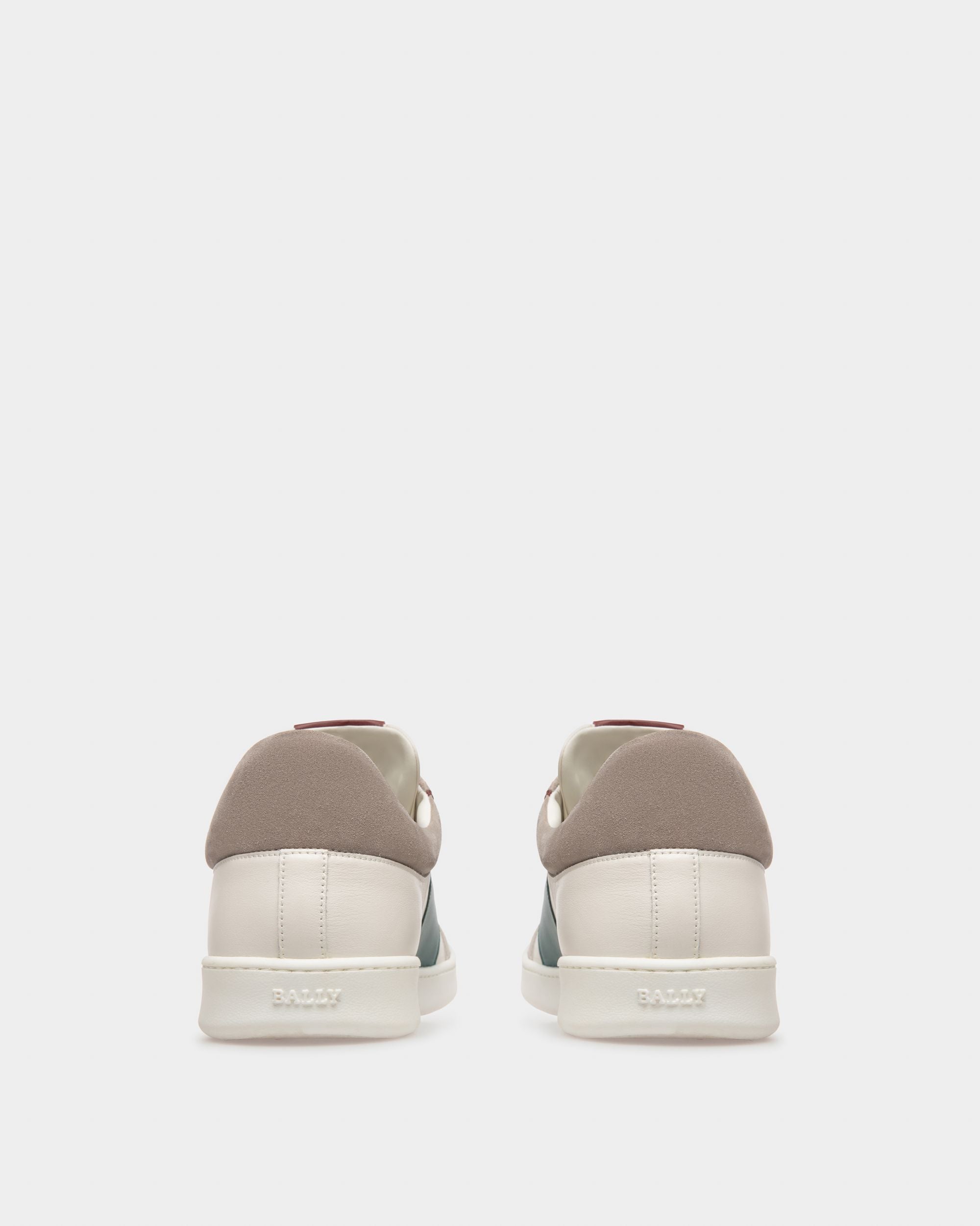 Wallys Leather & Suede Sneaker In White & Grey - Men's - Bally - 04