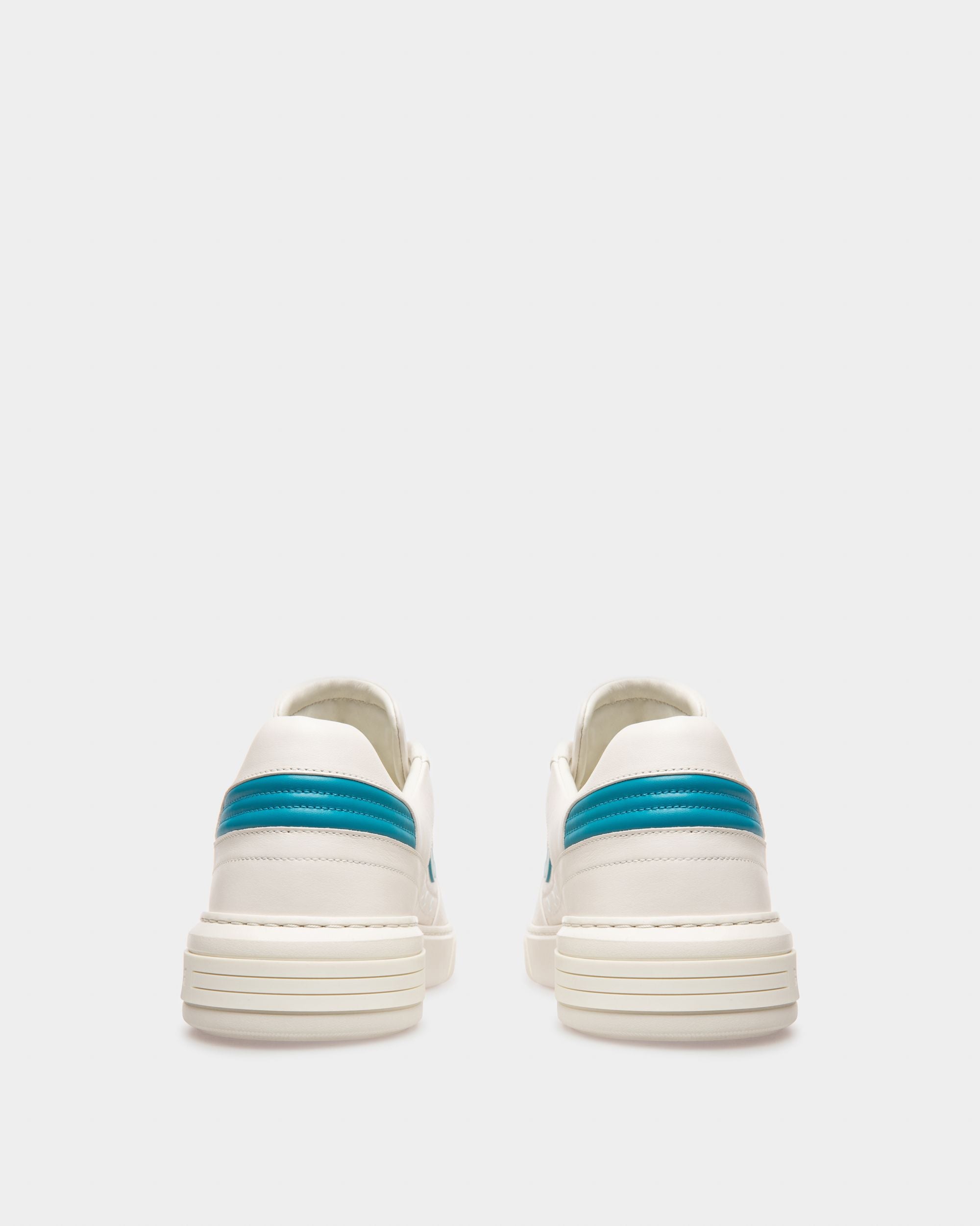 Bally Lift Sneaker in White and Teal Leather - Men's - Bally - 03