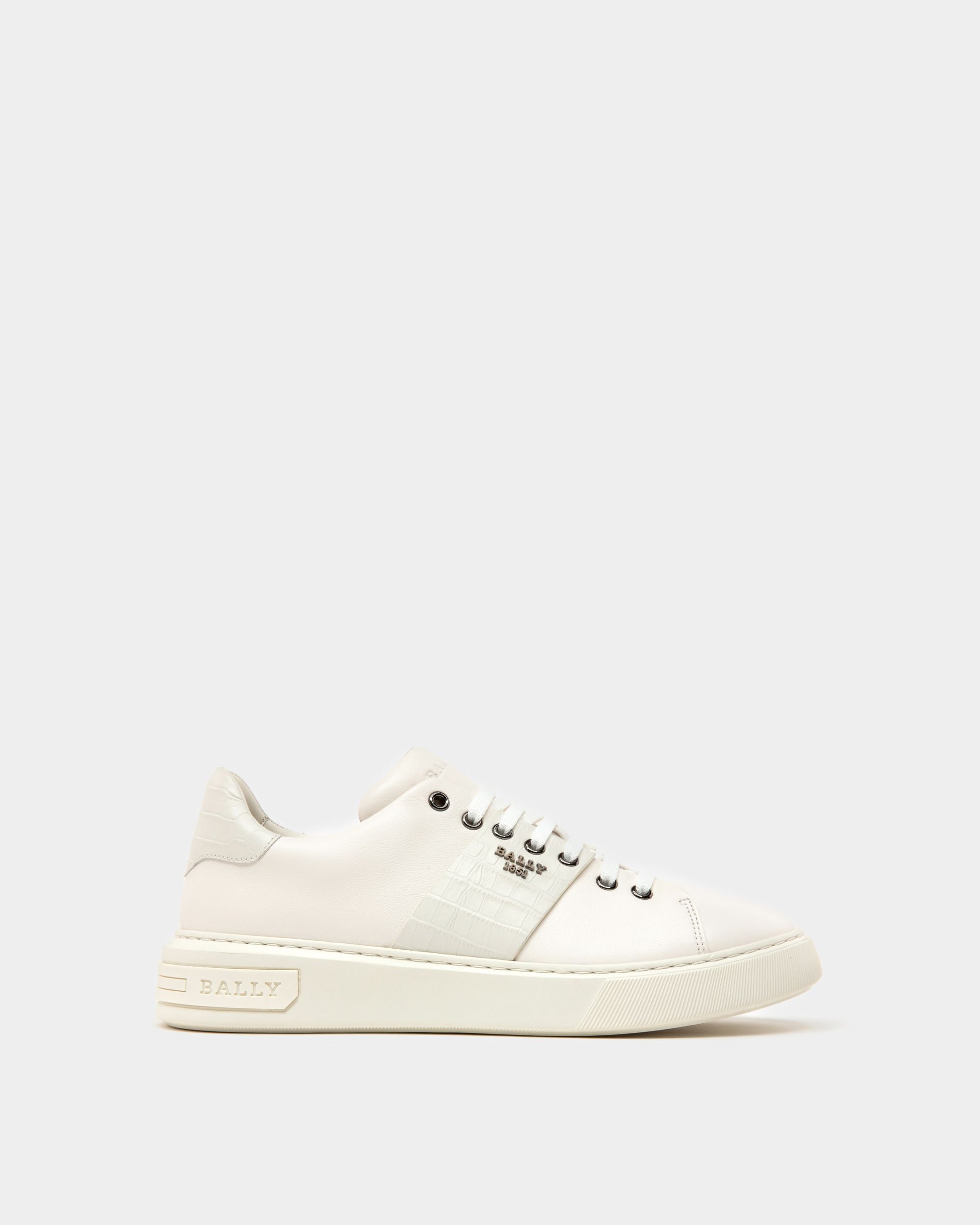 Mattye Leather Sneakers In White - Men's - Bally - 01