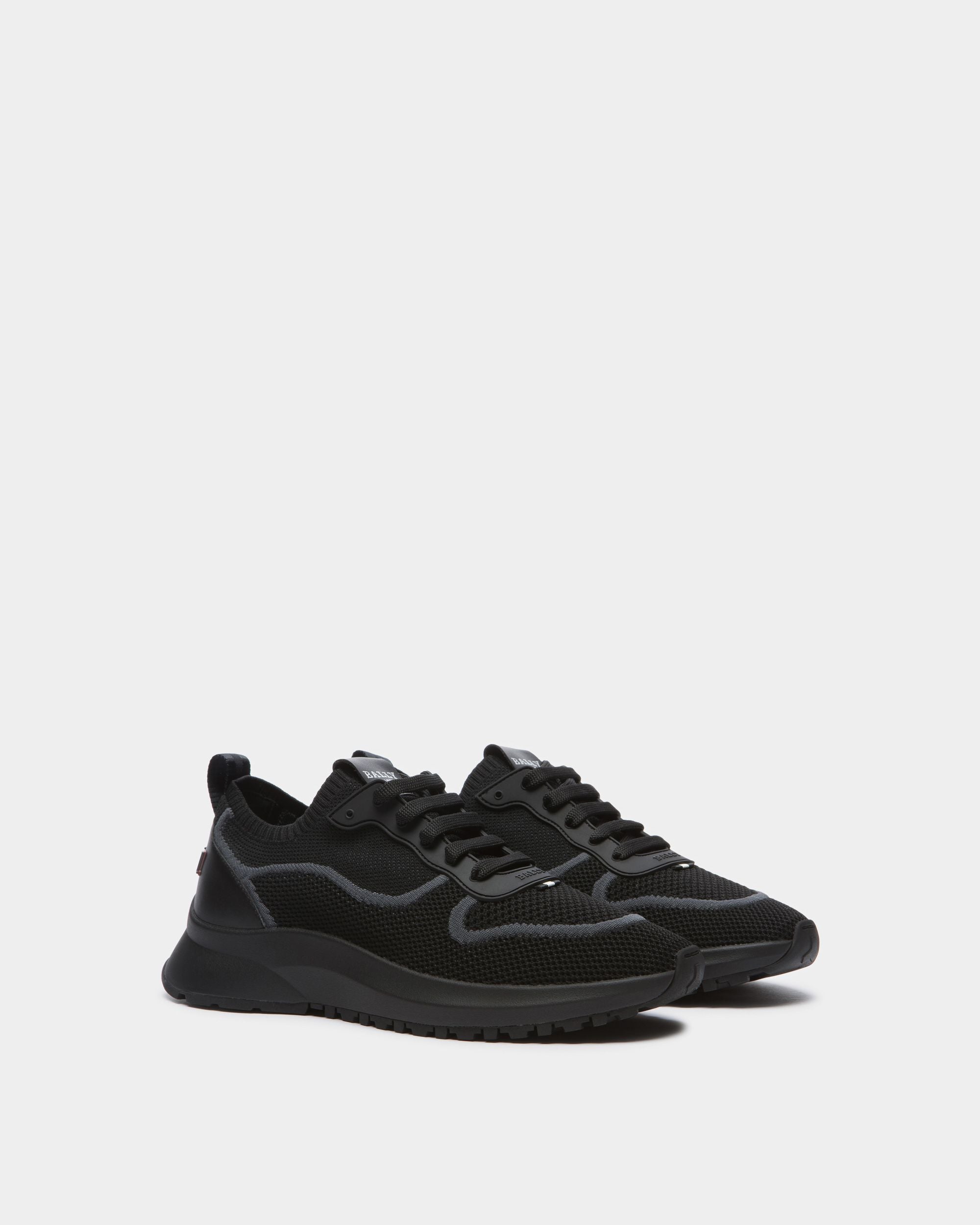 Davyn Mesh And Leather Sneakers In Black - Men's - Bally - 03