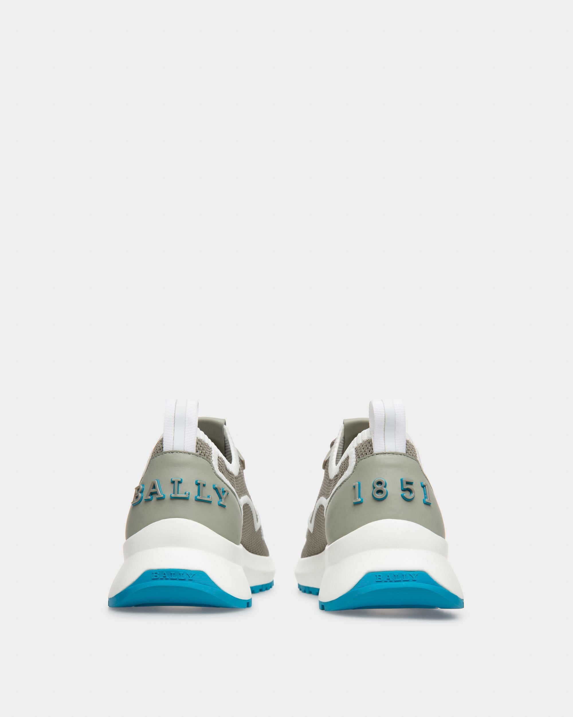 Davyn Mesh And Leather Sneakers In Grey And White - Men's - Bally - 04