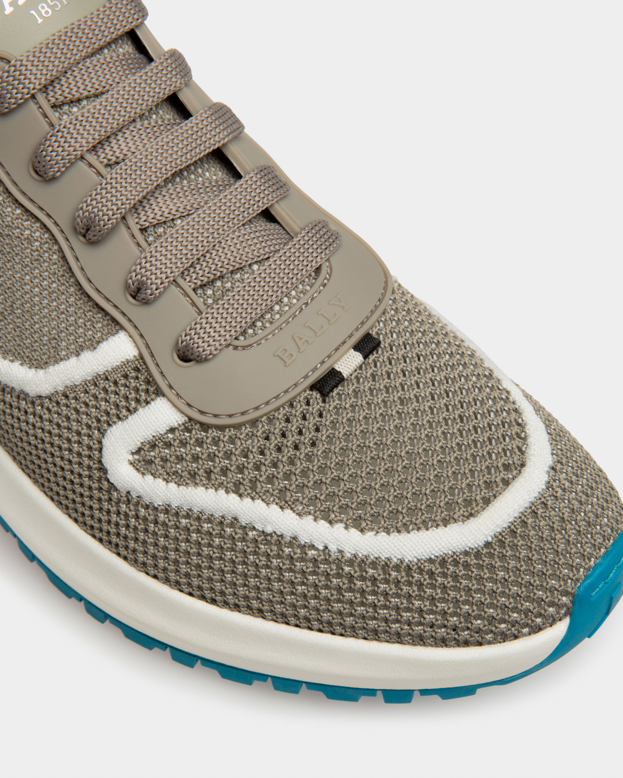 Davyn Mesh And Leather Sneakers In Grey And White - Men's - Bally - 06