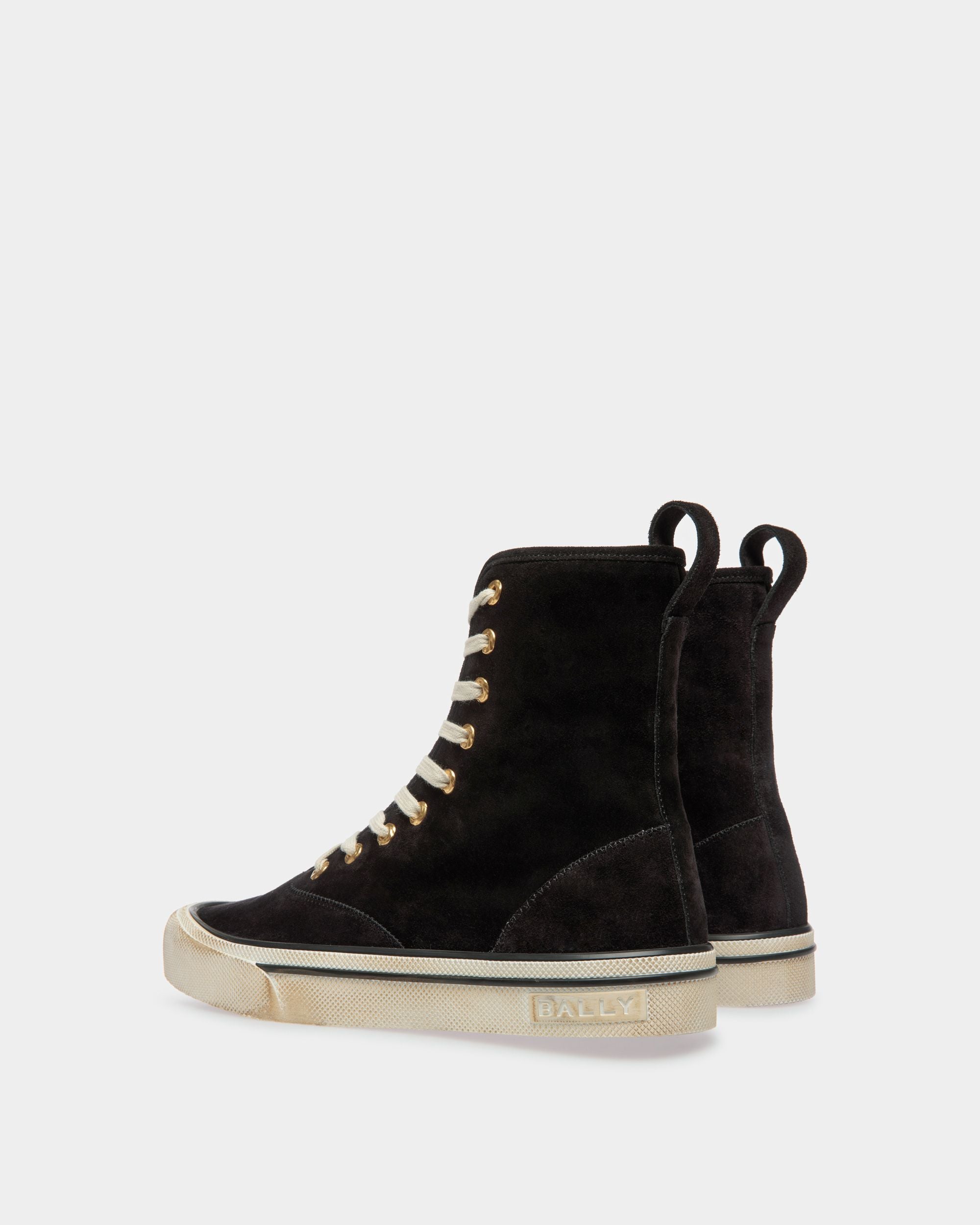 Santa Ana High Top Sneakers In Black Suede - Men's - Bally - 03