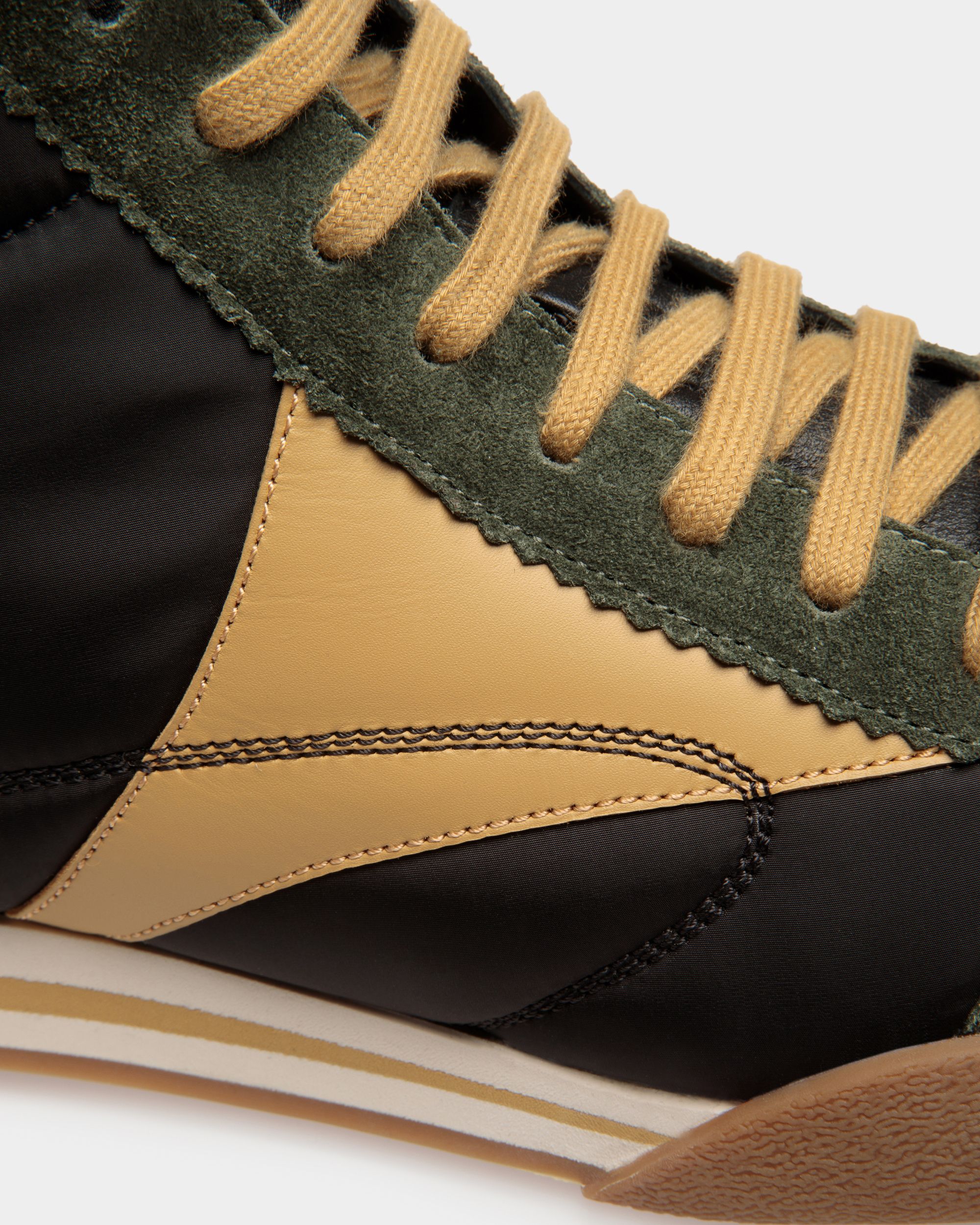 Sussex Sneakers In Green And Black Leather And Fabric - Men's - Bally - 05