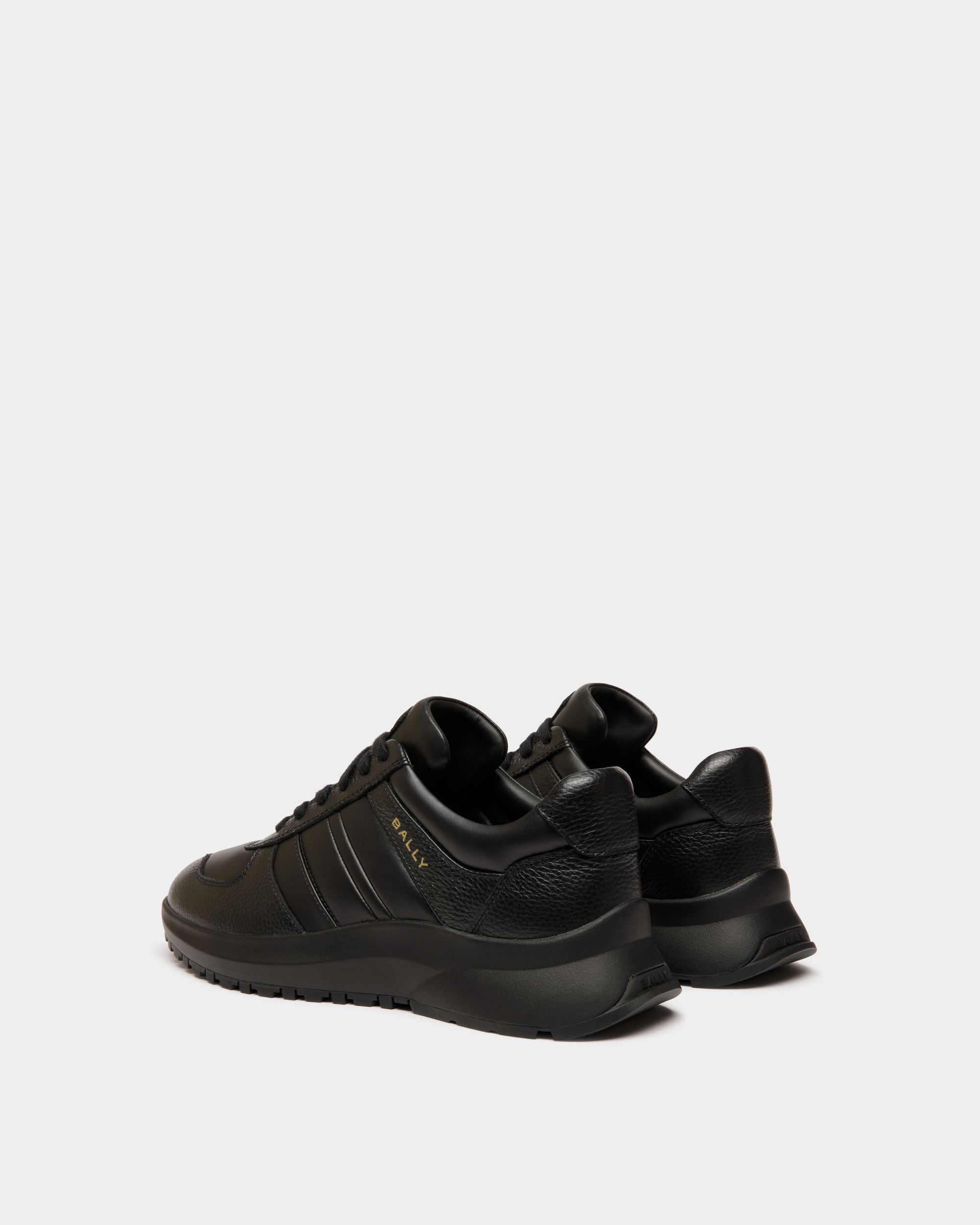 Outline Sneaker in Black Leather - Men's - Bally - 03