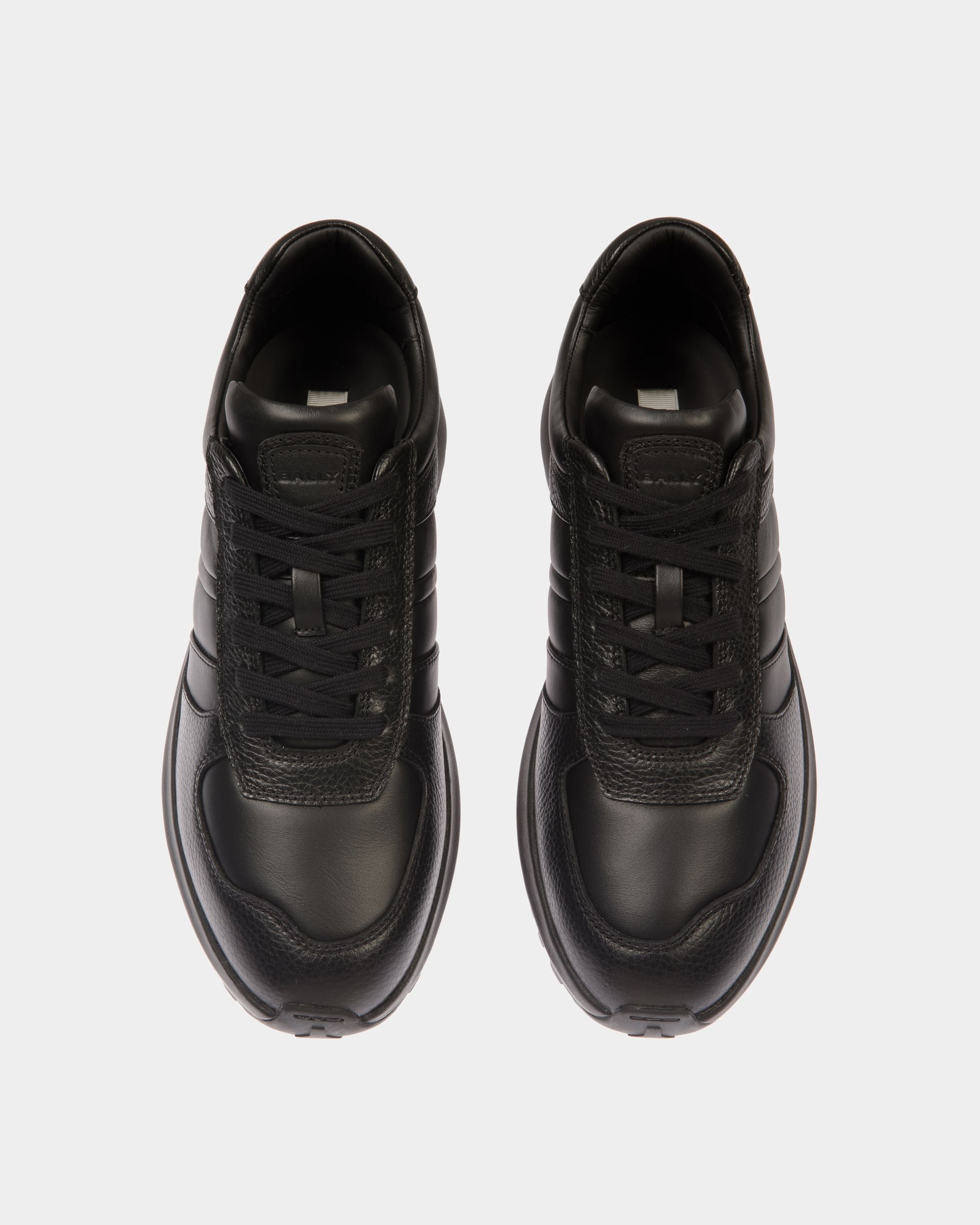 Outline Sneaker in Black Leather - Men's - Bally - 04