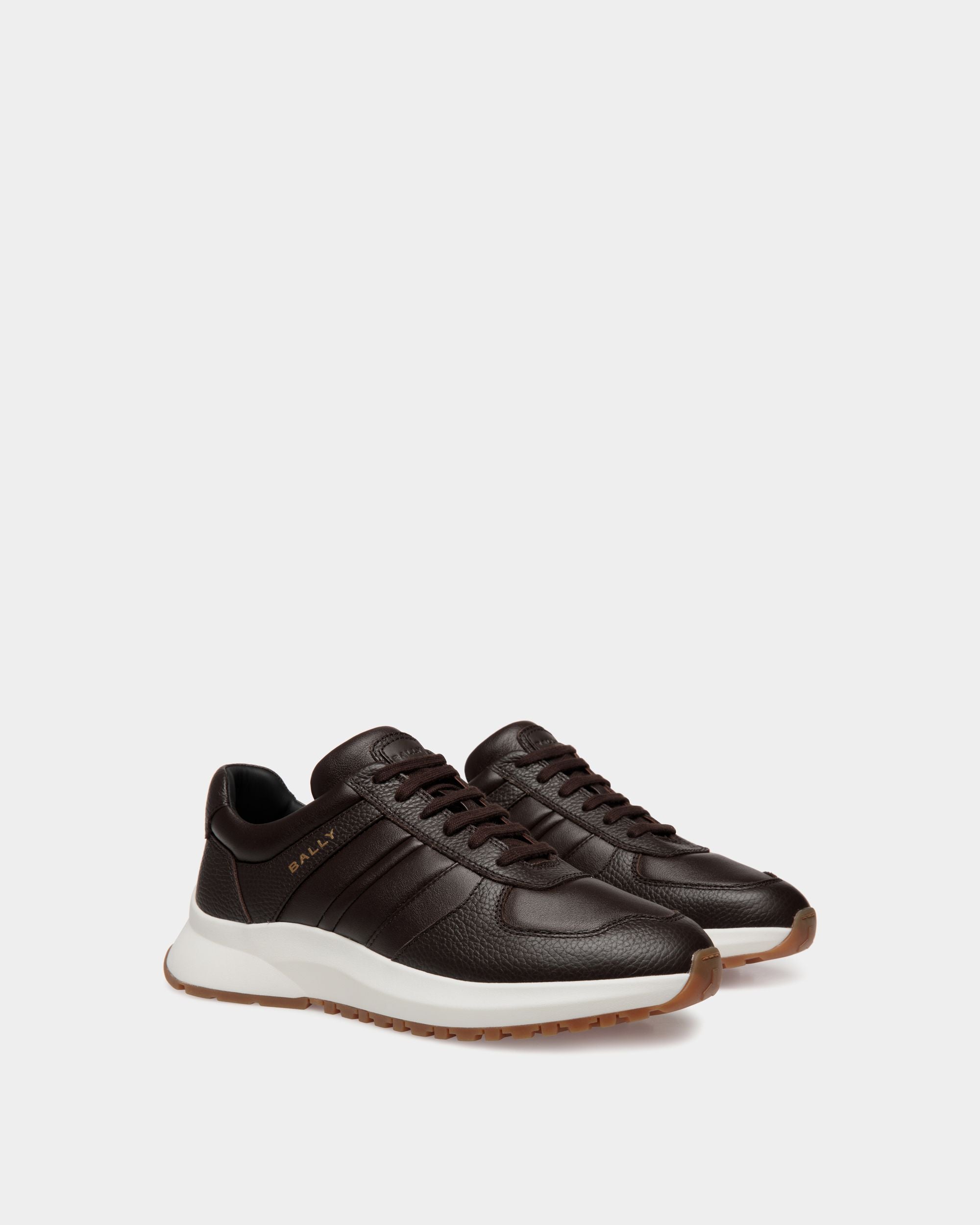 Outline Sneaker In Ebano Grained Leather - Men's - Bally - 02