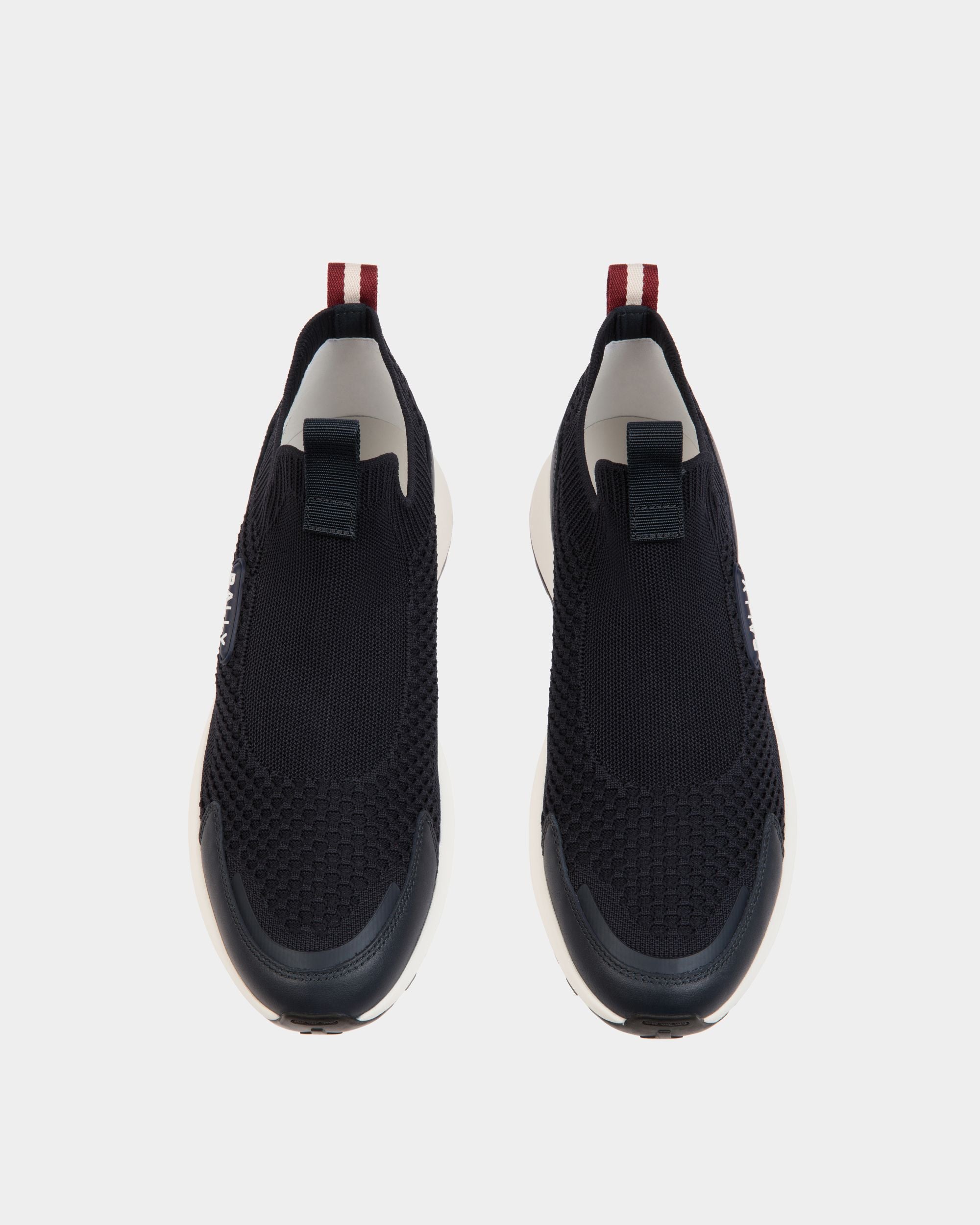 Outline Sneaker In Navy Blue Knit - Men's - Bally - 04