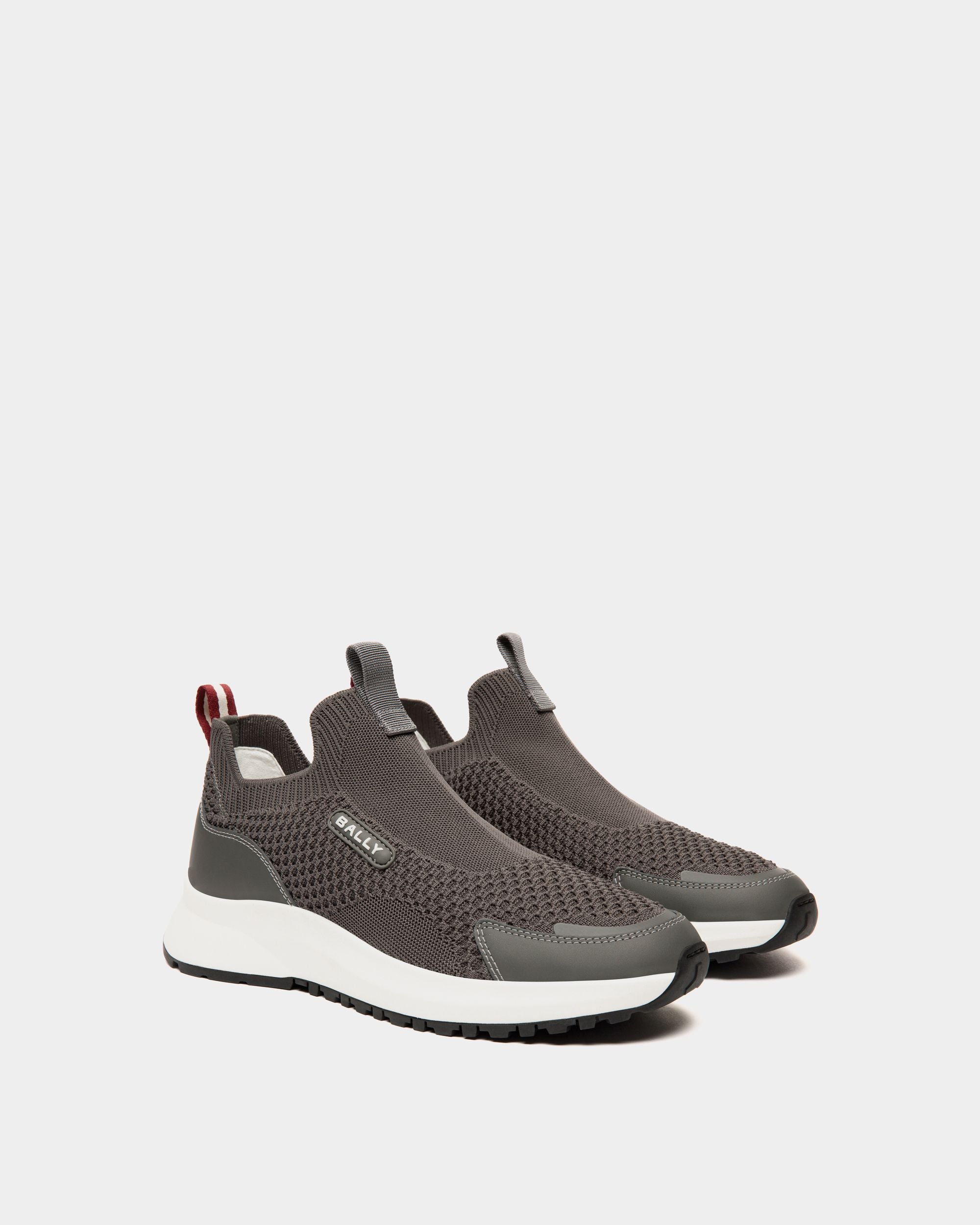 Outline Sneaker In Grey Knit Fabric - Men's - Bally - 02