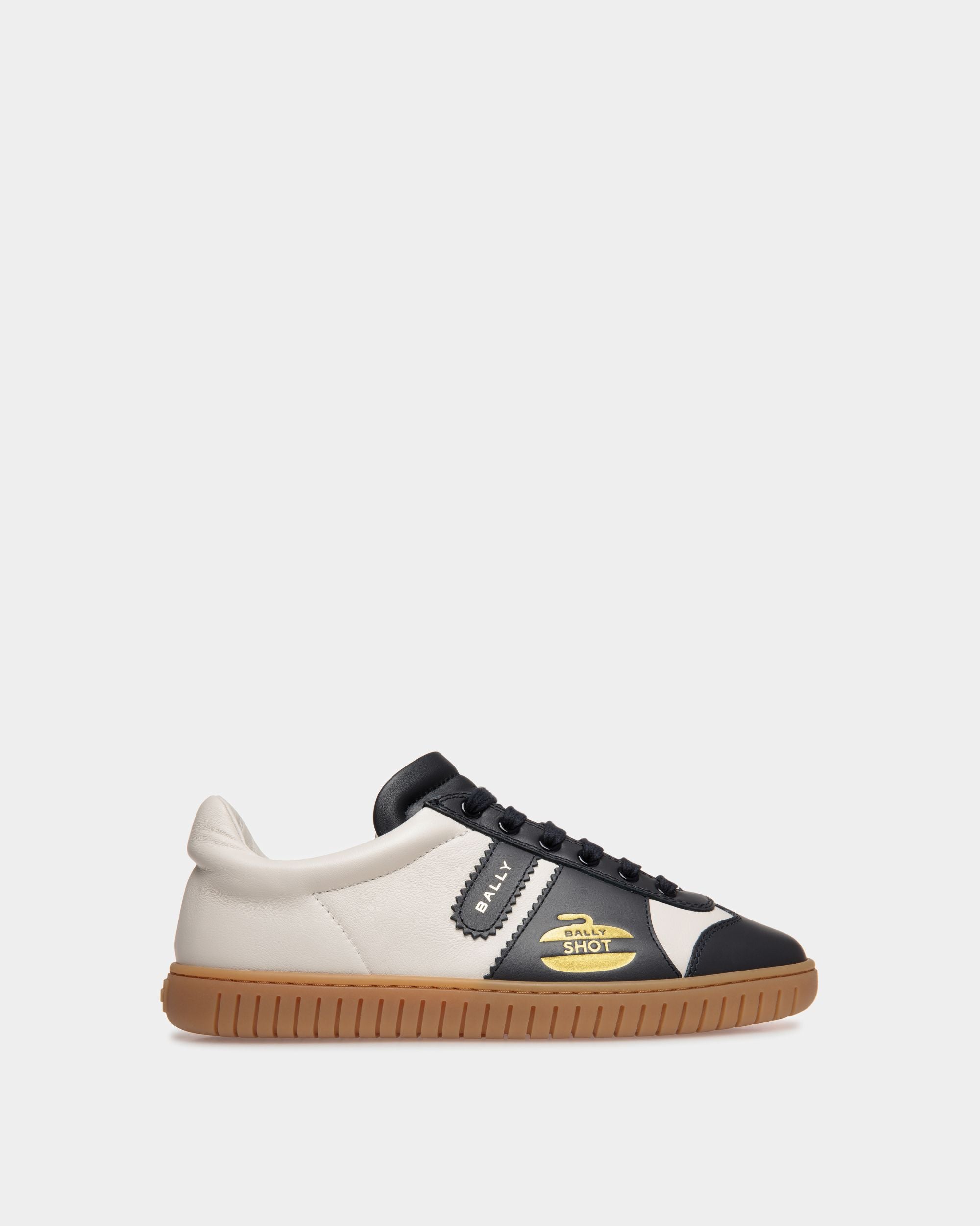 Player Sneaker in Blue And White Leather - Men's - Bally - 01