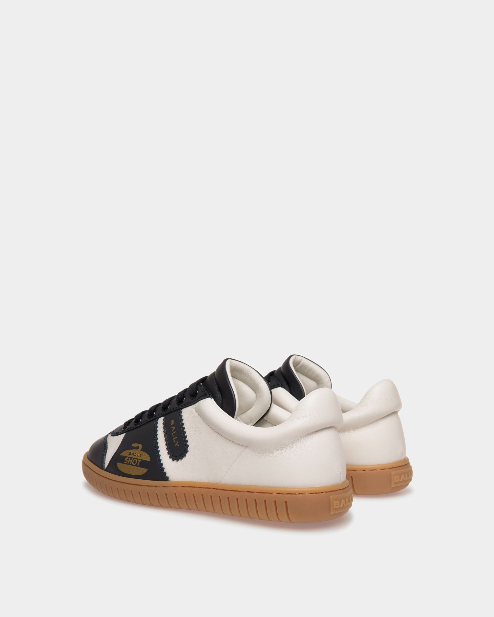 Player Sneaker in Blue And White Leather - Men's - Bally - 03