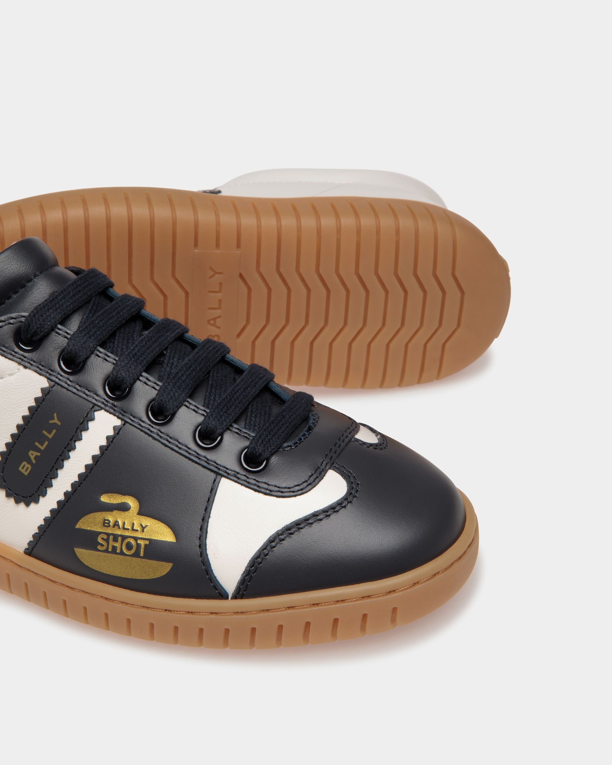 Player Sneaker in Blue And White Leather - Men's - Bally - 04