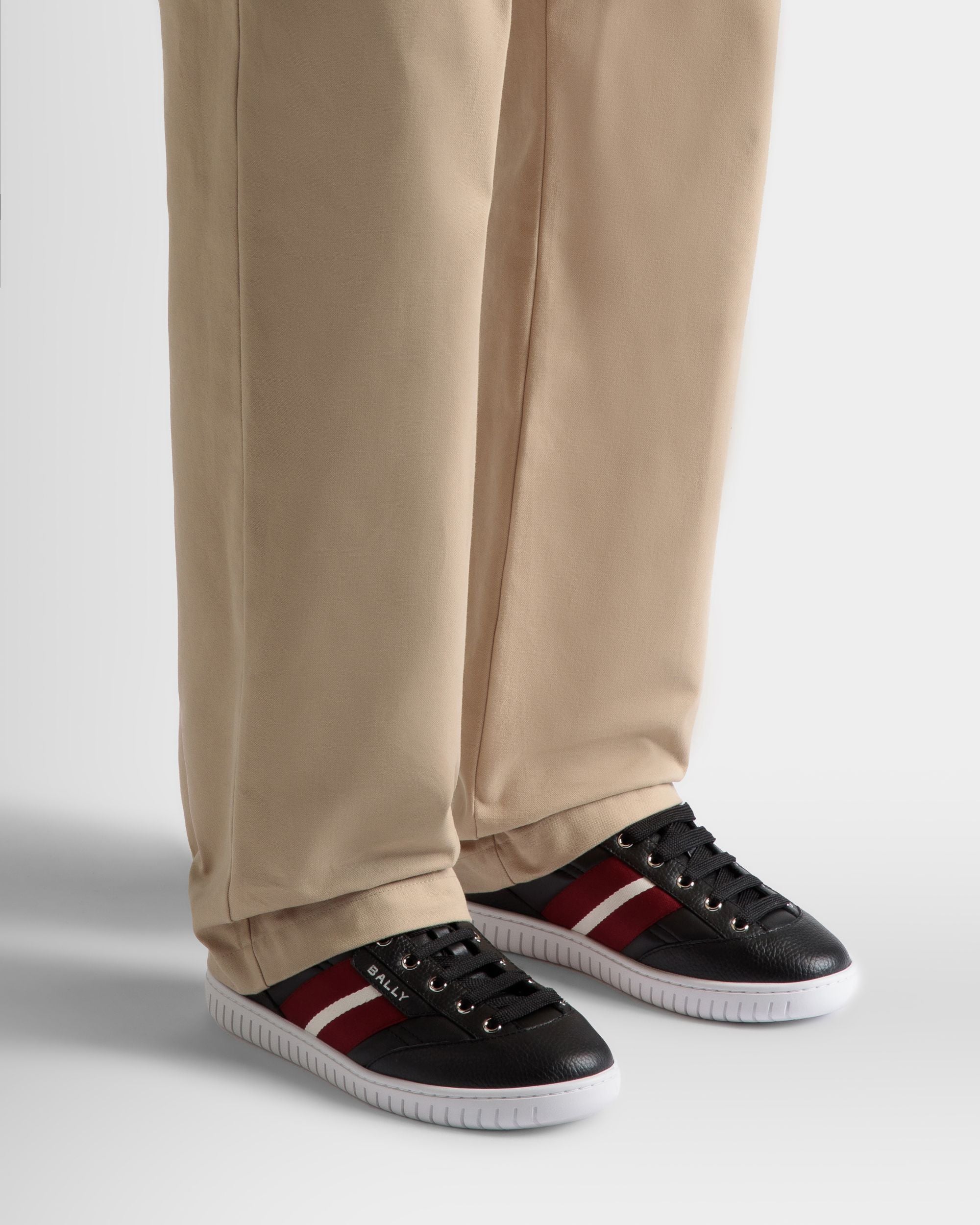 Player Sneaker In Black Leather - Men's - Bally - 02