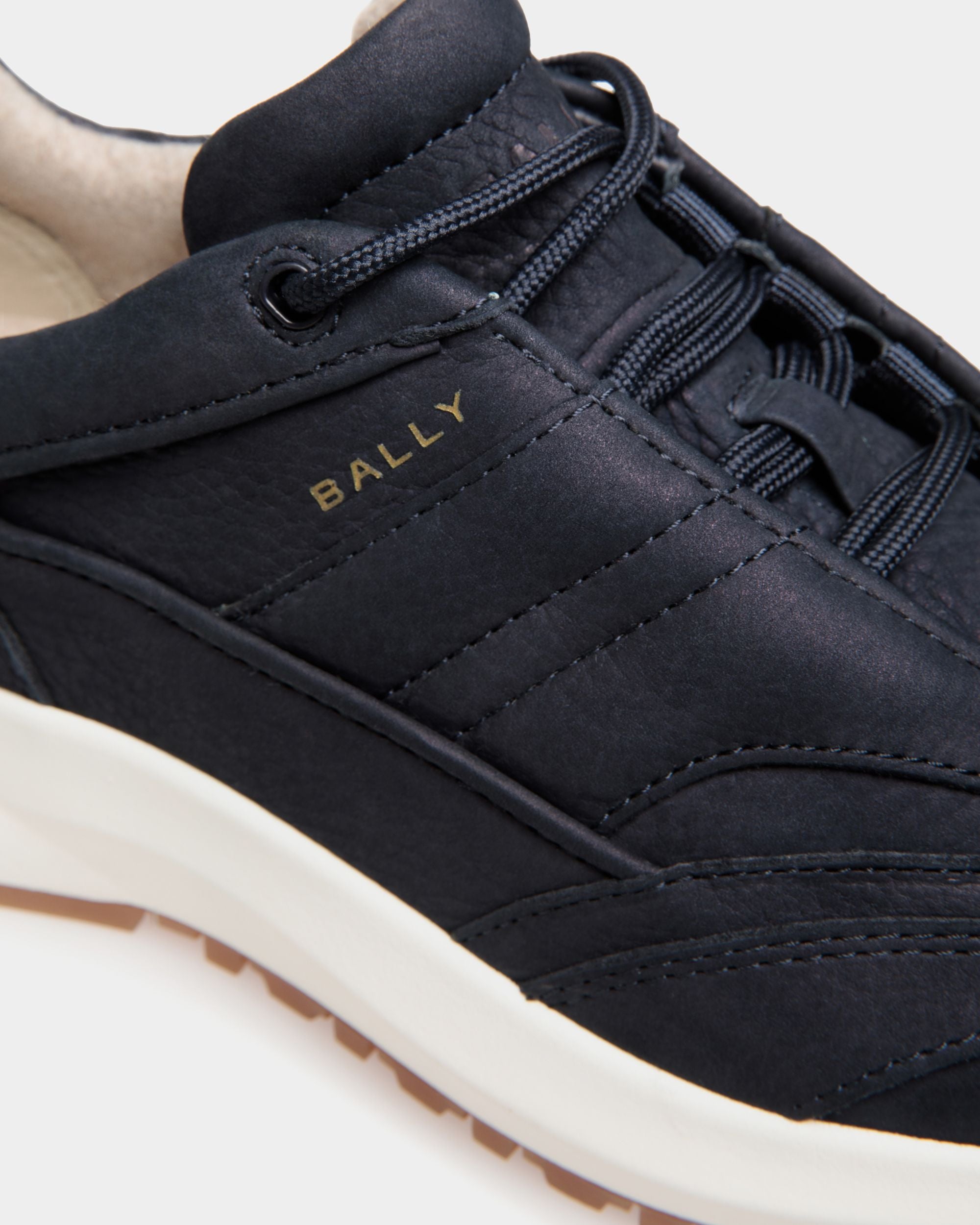 Outline Sneaker in Navy Blue Nubuck Leather - Men's - Bally - 05