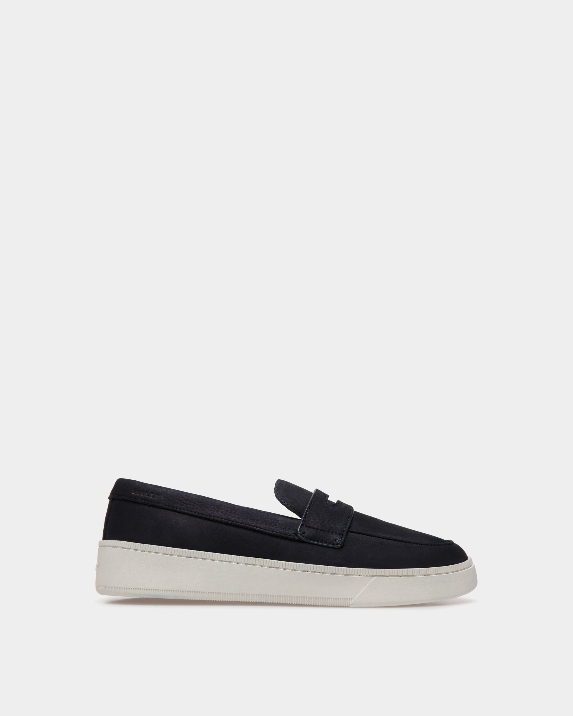 Raise Sneaker in Navy Blue Nubuck Leather - Men's - Bally - 01