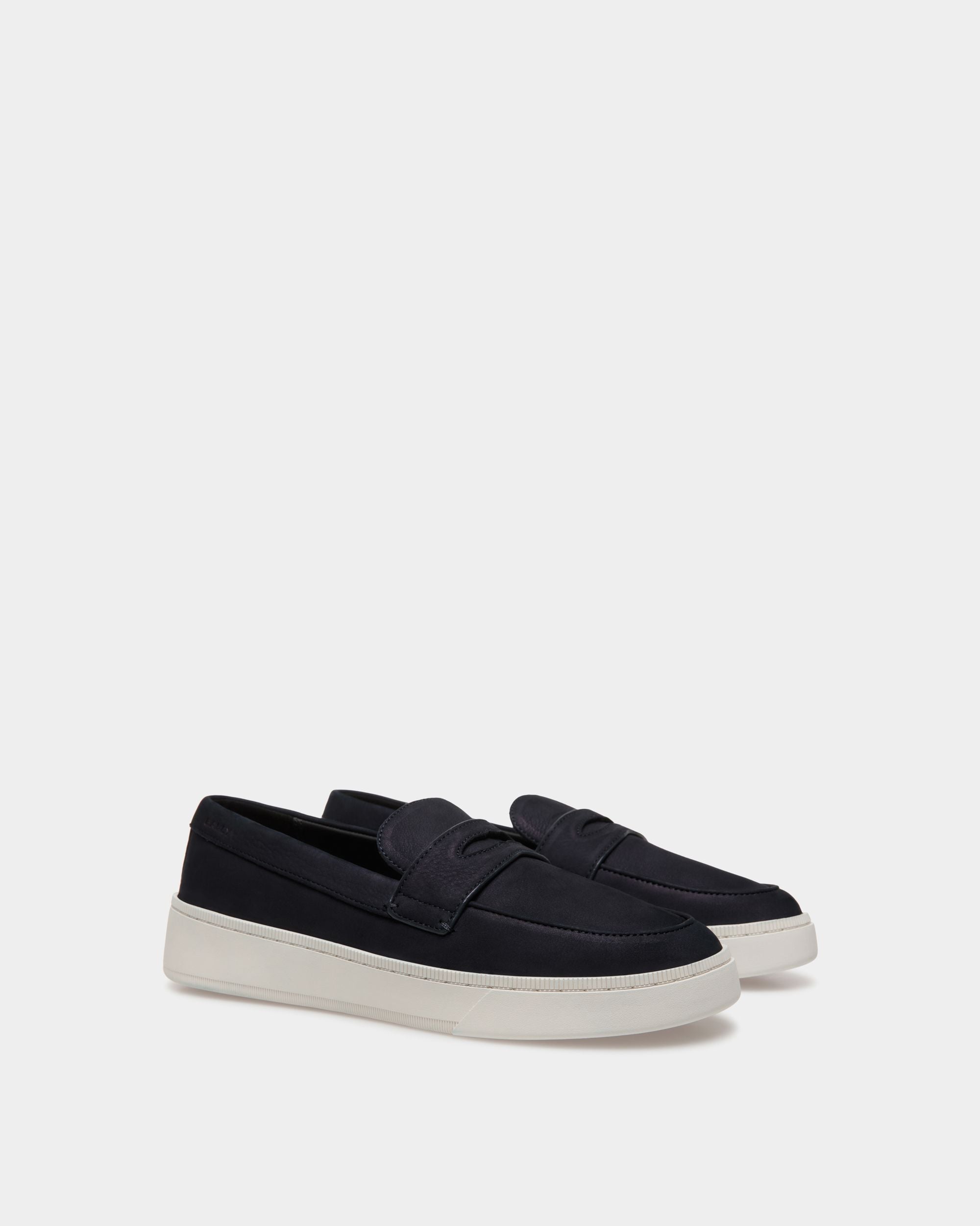 Raise Sneaker in Navy Blue Nubuck Leather - Men's - Bally - 02
