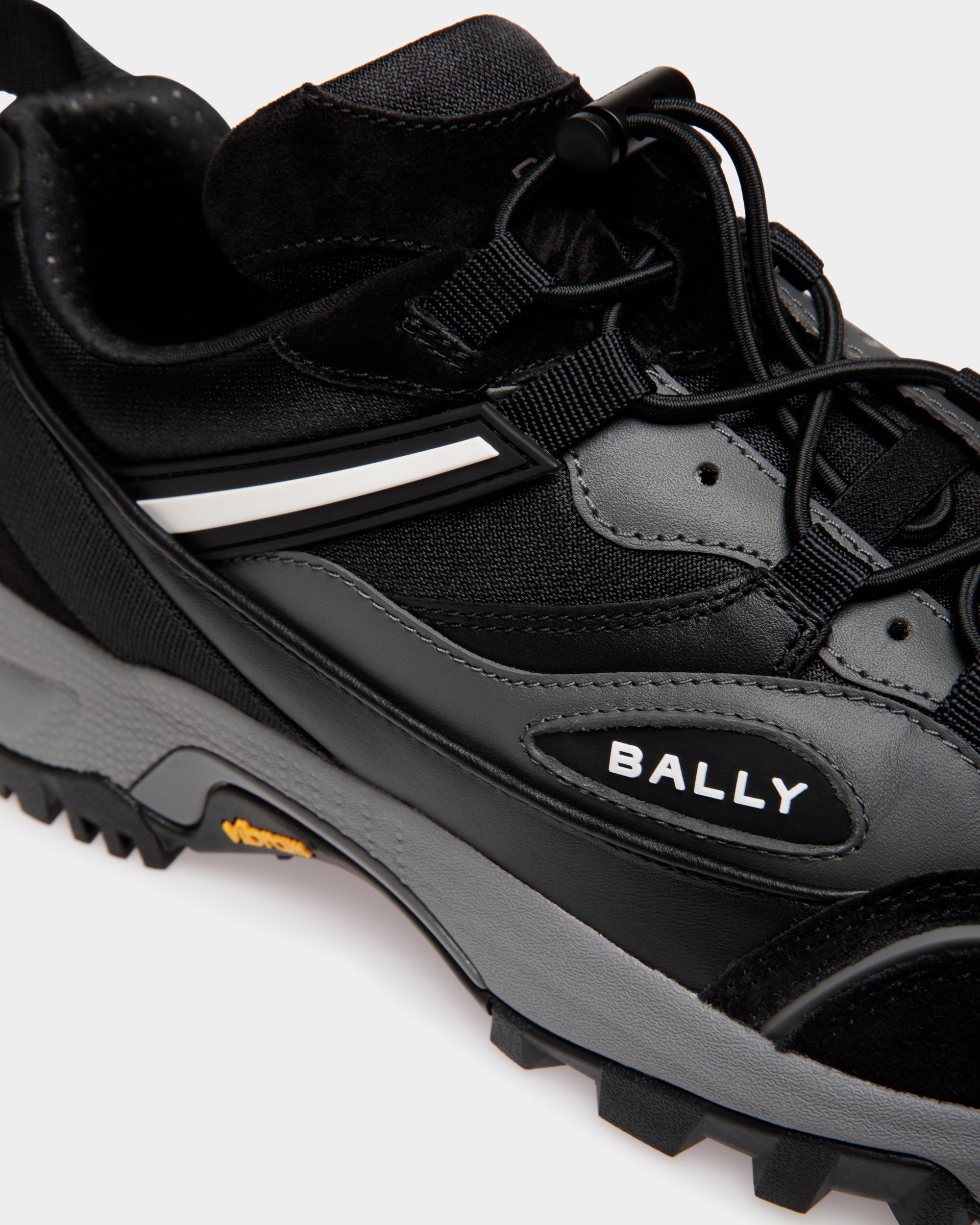 Faster Sneaker In Black Leather and Nylon - Men's - Bally - 05