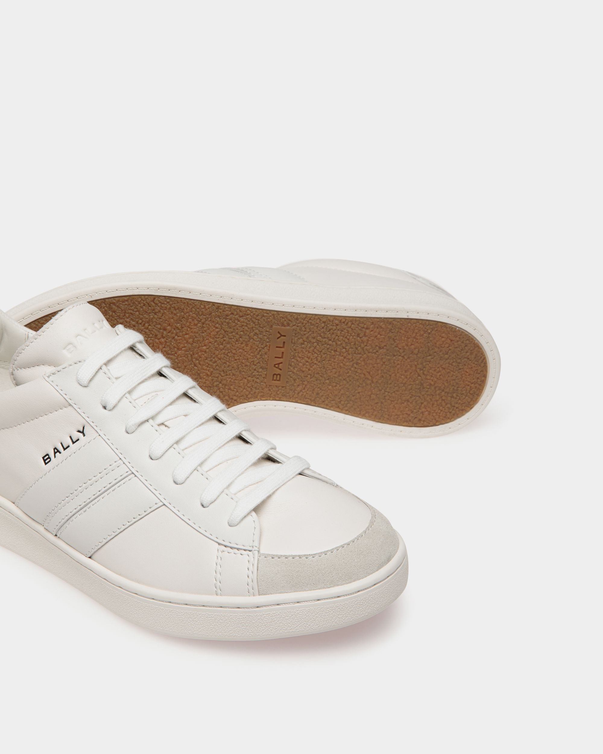 Men s Tennis Sneaker In White Leather Bally