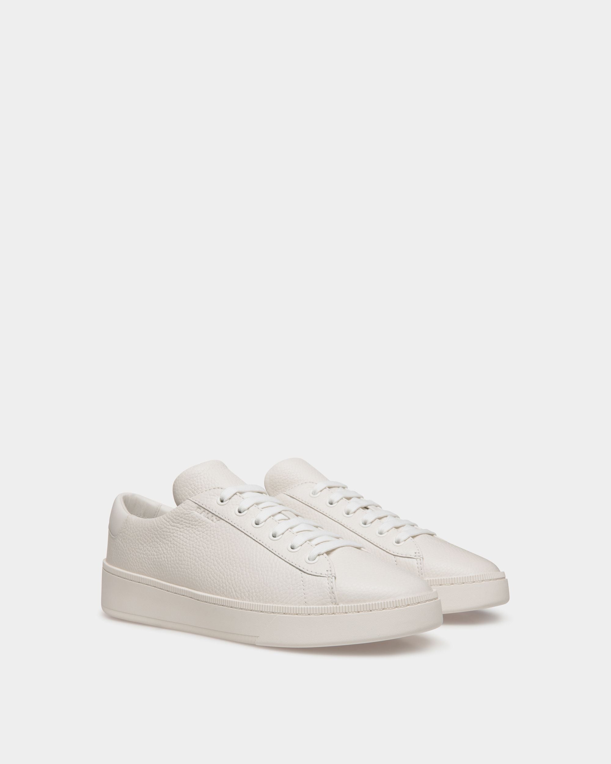 Raise Sneaker In White Grained Leather - Men's - Bally - 03