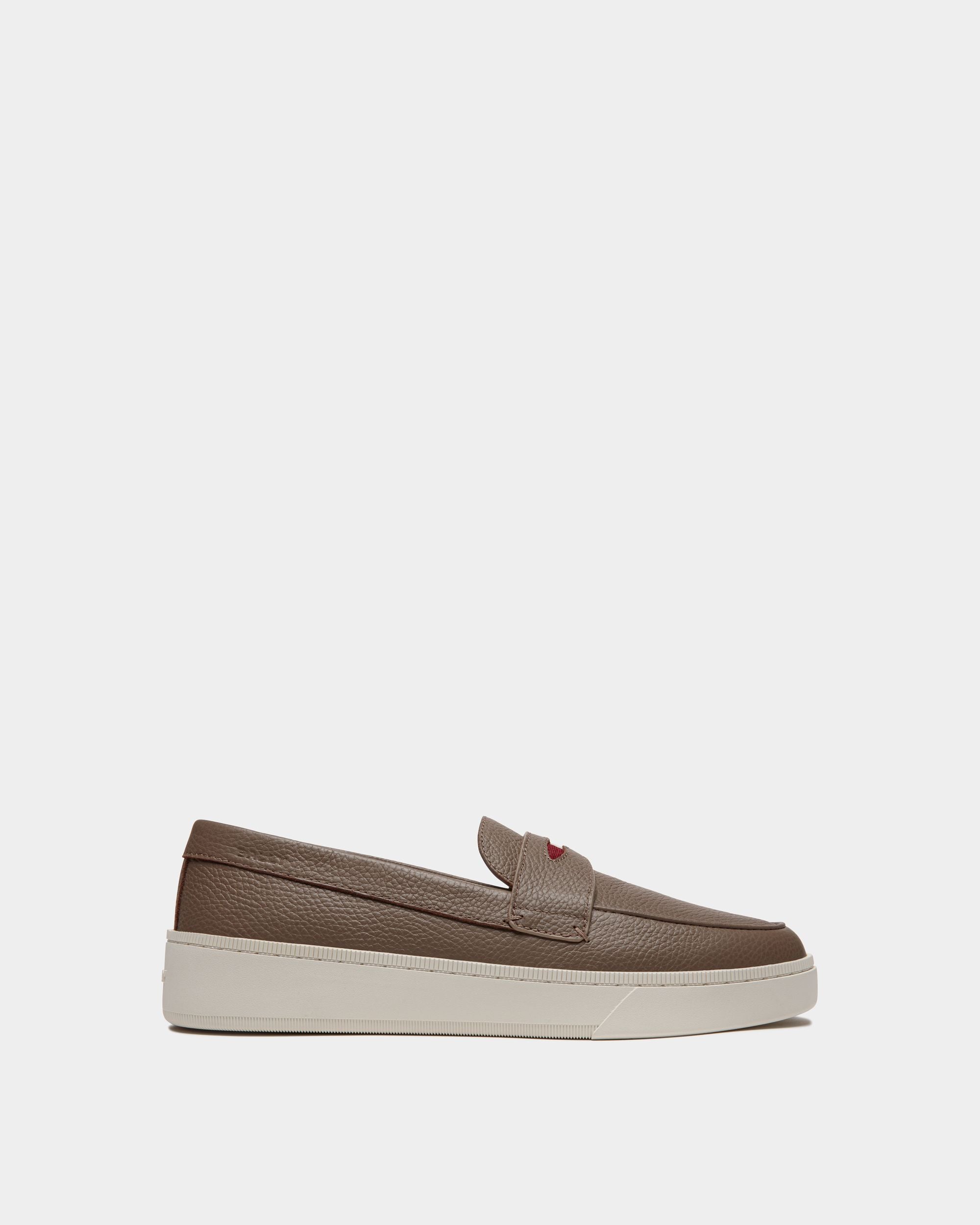 Raise Sneaker In Taupe Grained Leather - Men's - Bally - 01