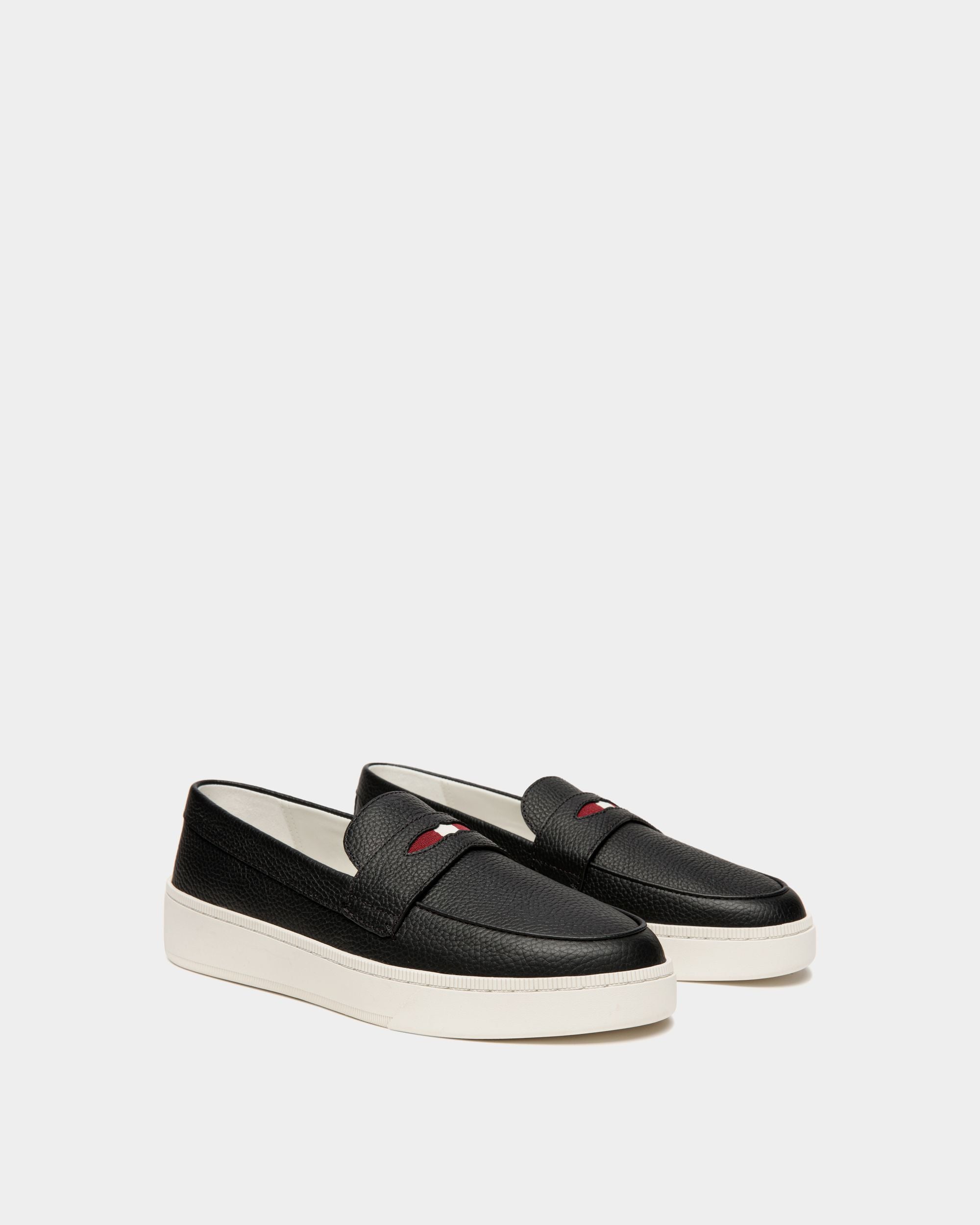 Raise Sneaker In Black Grained Leather - Men's - Bally - 02