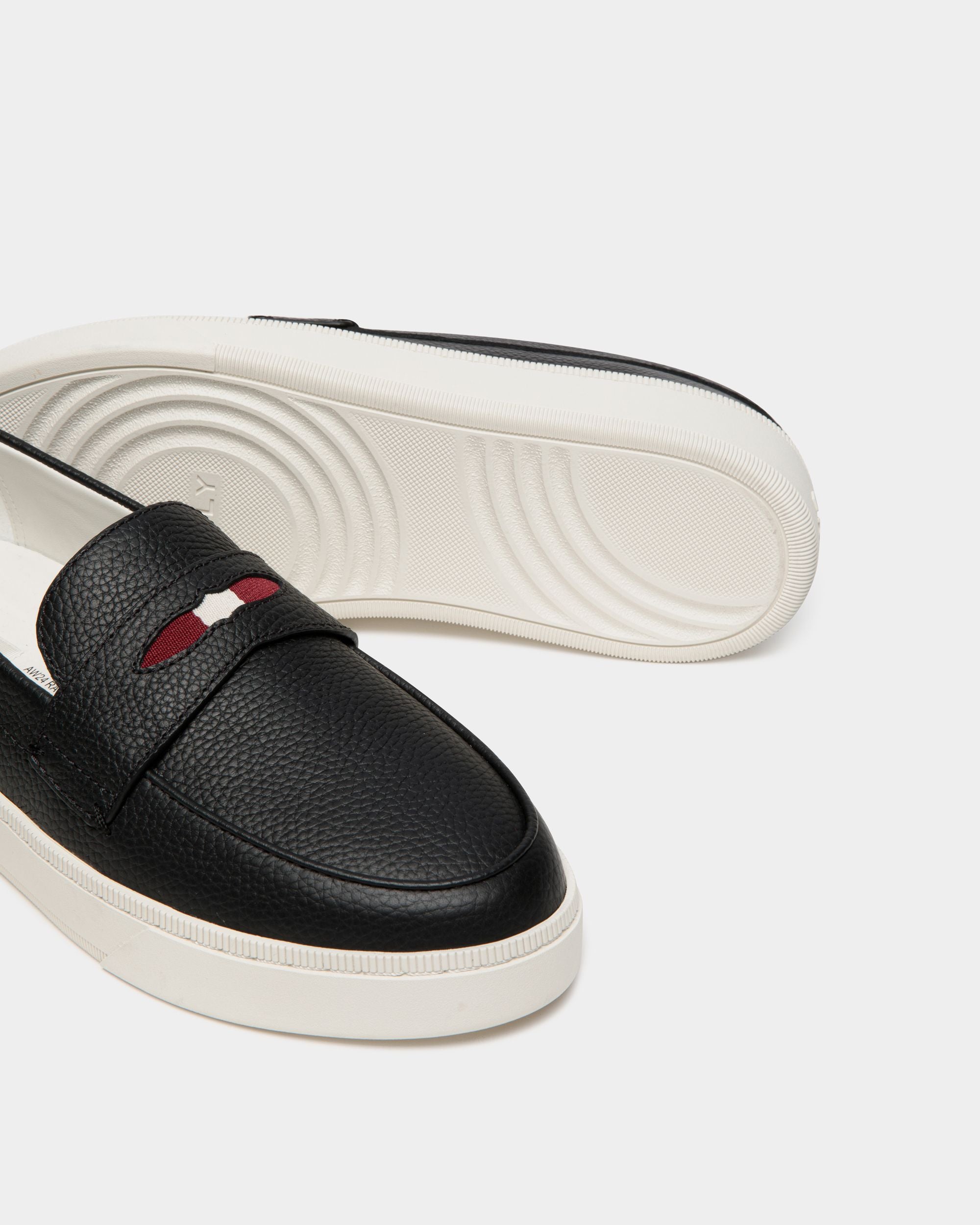 Raise Sneaker In Black Grained Leather - Men's - Bally - 04