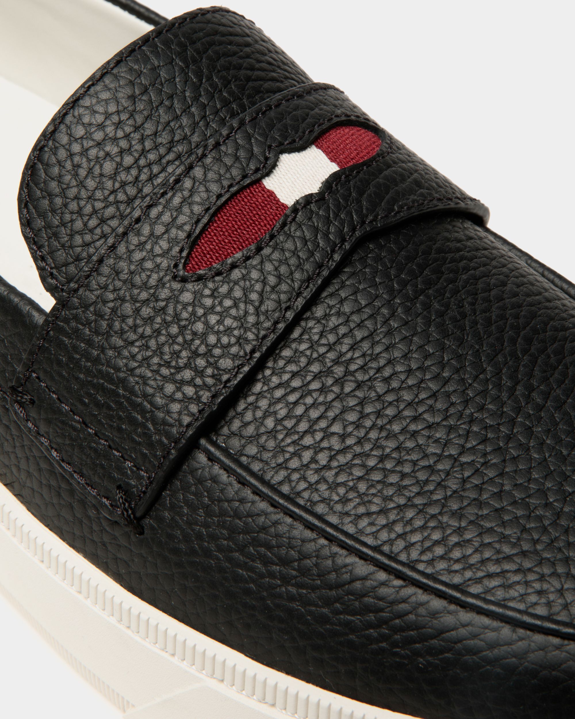 Raise Sneaker In Black Grained Leather - Men's - Bally - 05