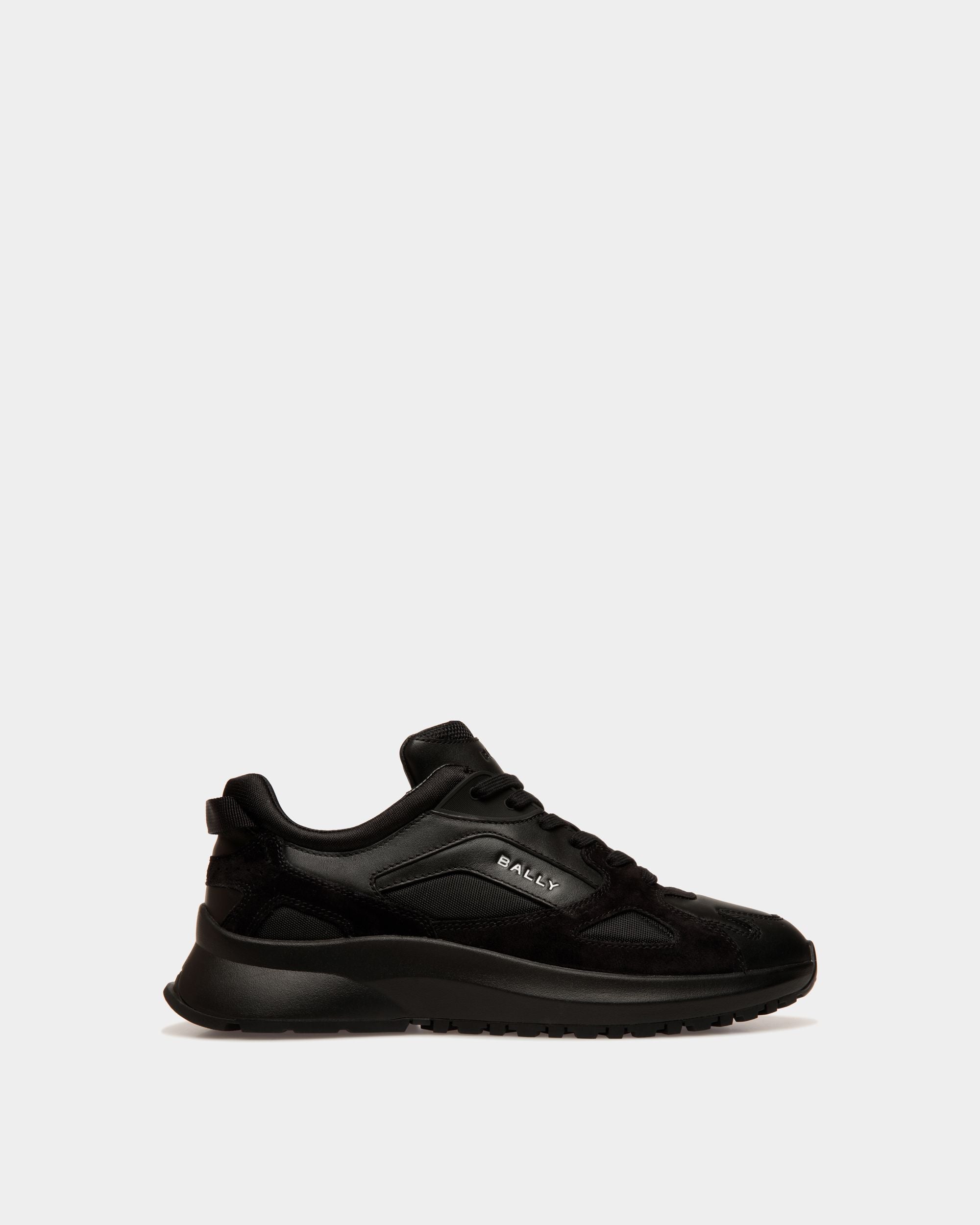 Outline Sneaker in Black Leather and Nylon - Men's - Bally - 01