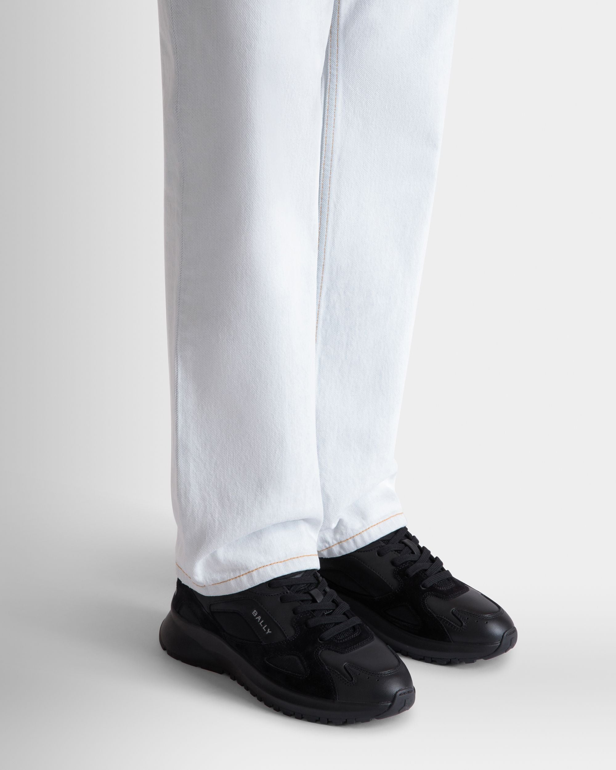 Outline Sneaker in Black Leather and Nylon - Men's - Bally - 02