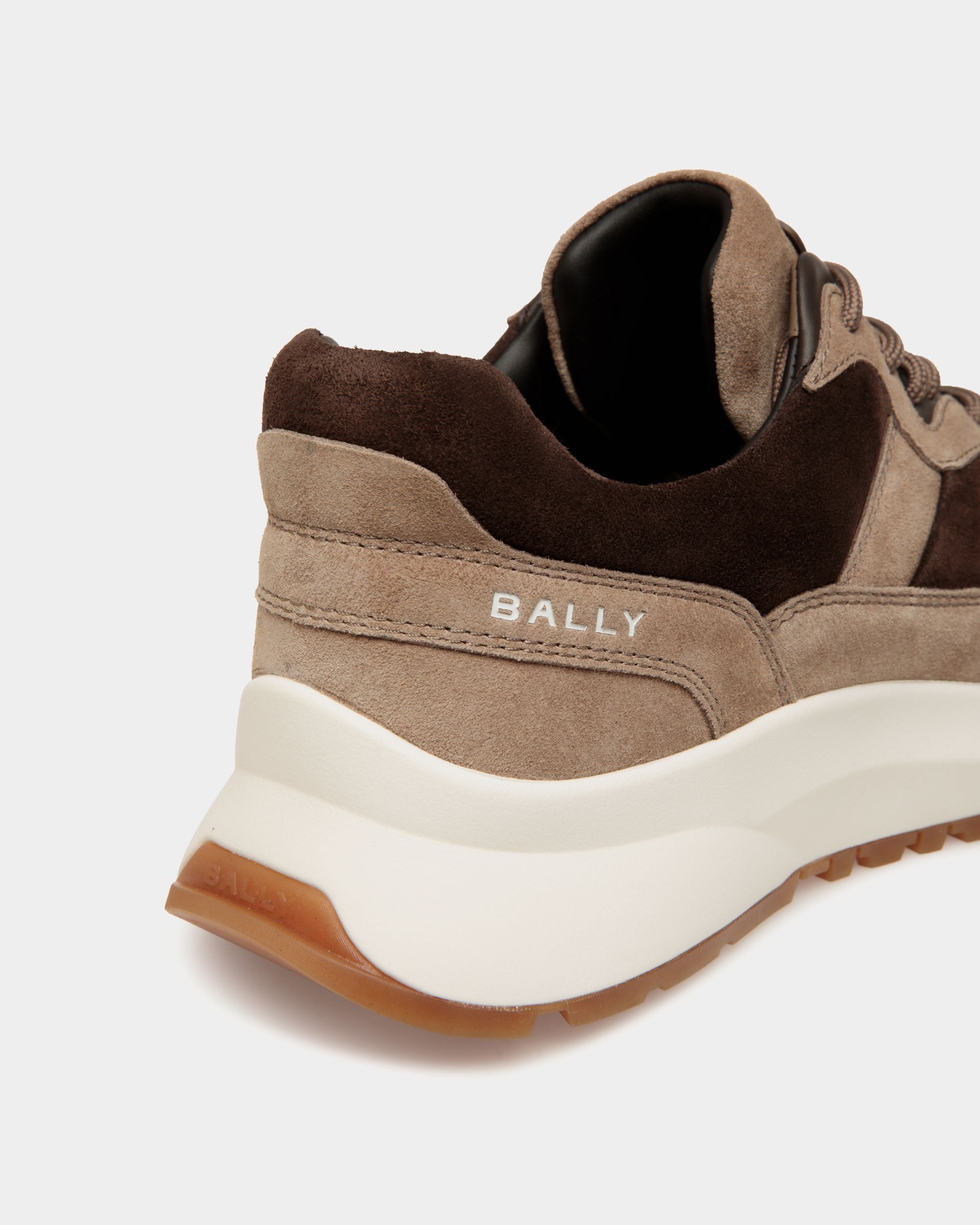 Outline Sneaker in Taupe and Ebano Suede - Men's - Bally - 06