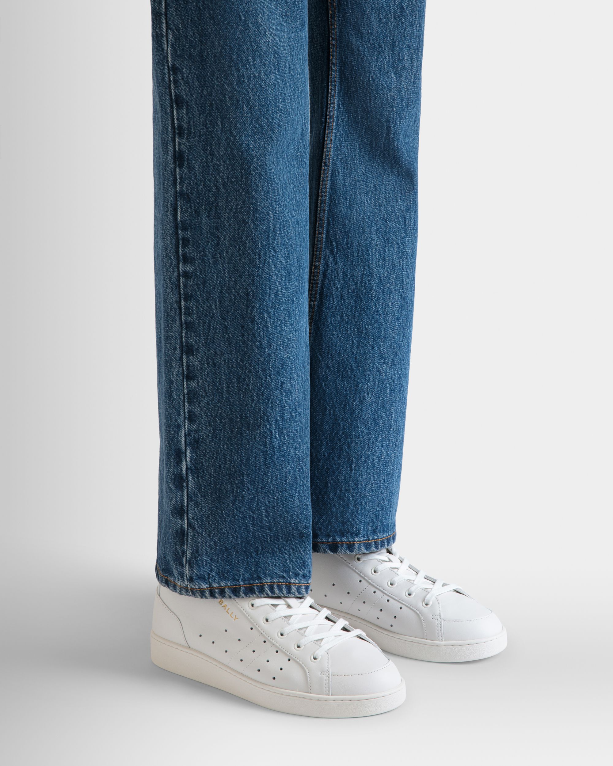 Tennis Sneaker in White Leather - Men's - Bally - 02