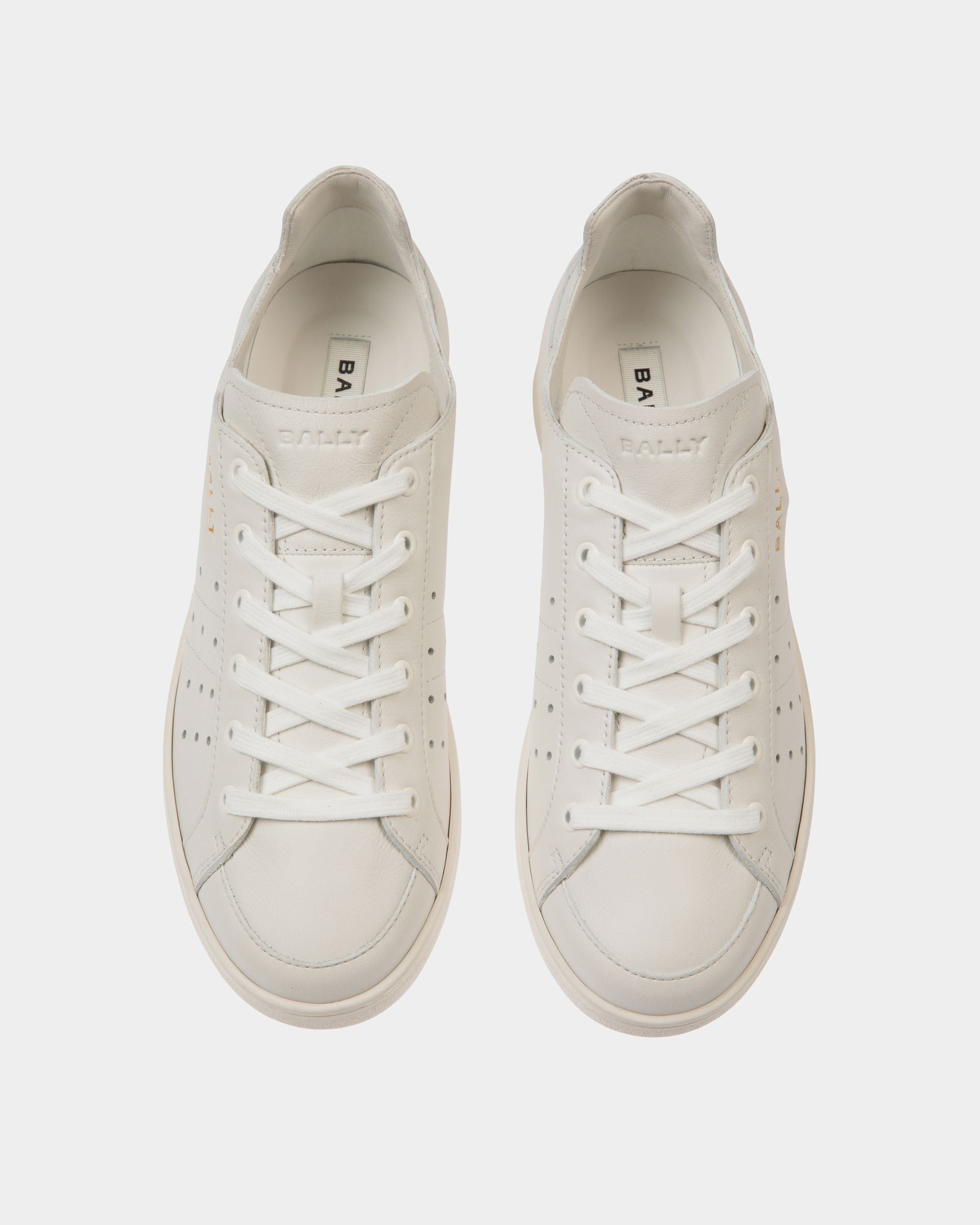 Tennis Sneaker in White Leather - Men's - Bally - 05
