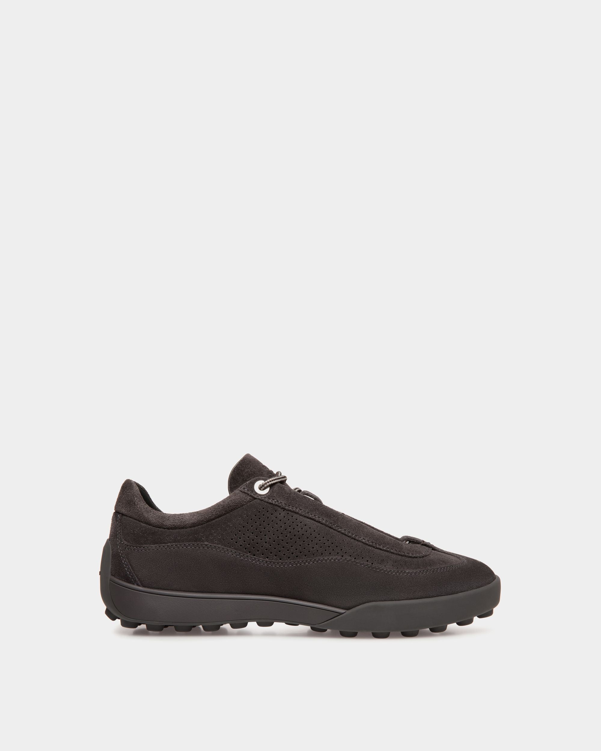 Manto Runner Sneaker in Dark Grey Suede - Men's - Bally - 01
