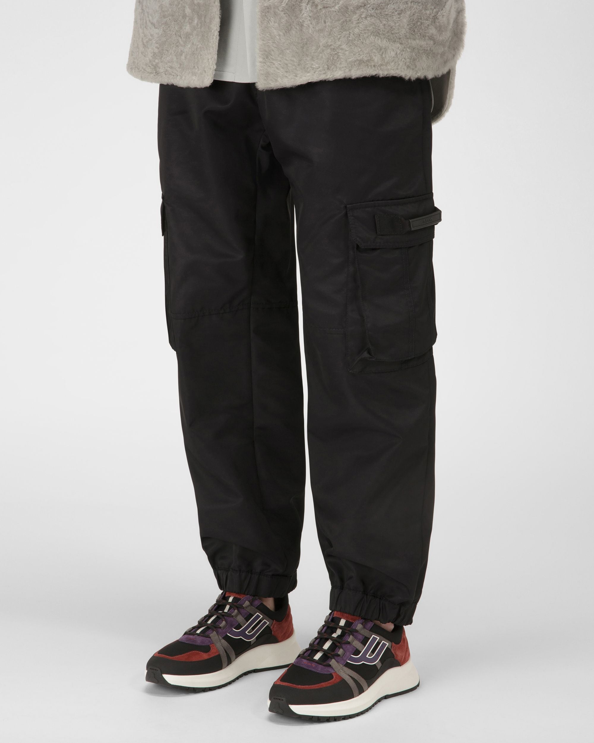 Damon Fabric And Leather Sneakers In Black And Heritage Red - Men's - Bally - 02