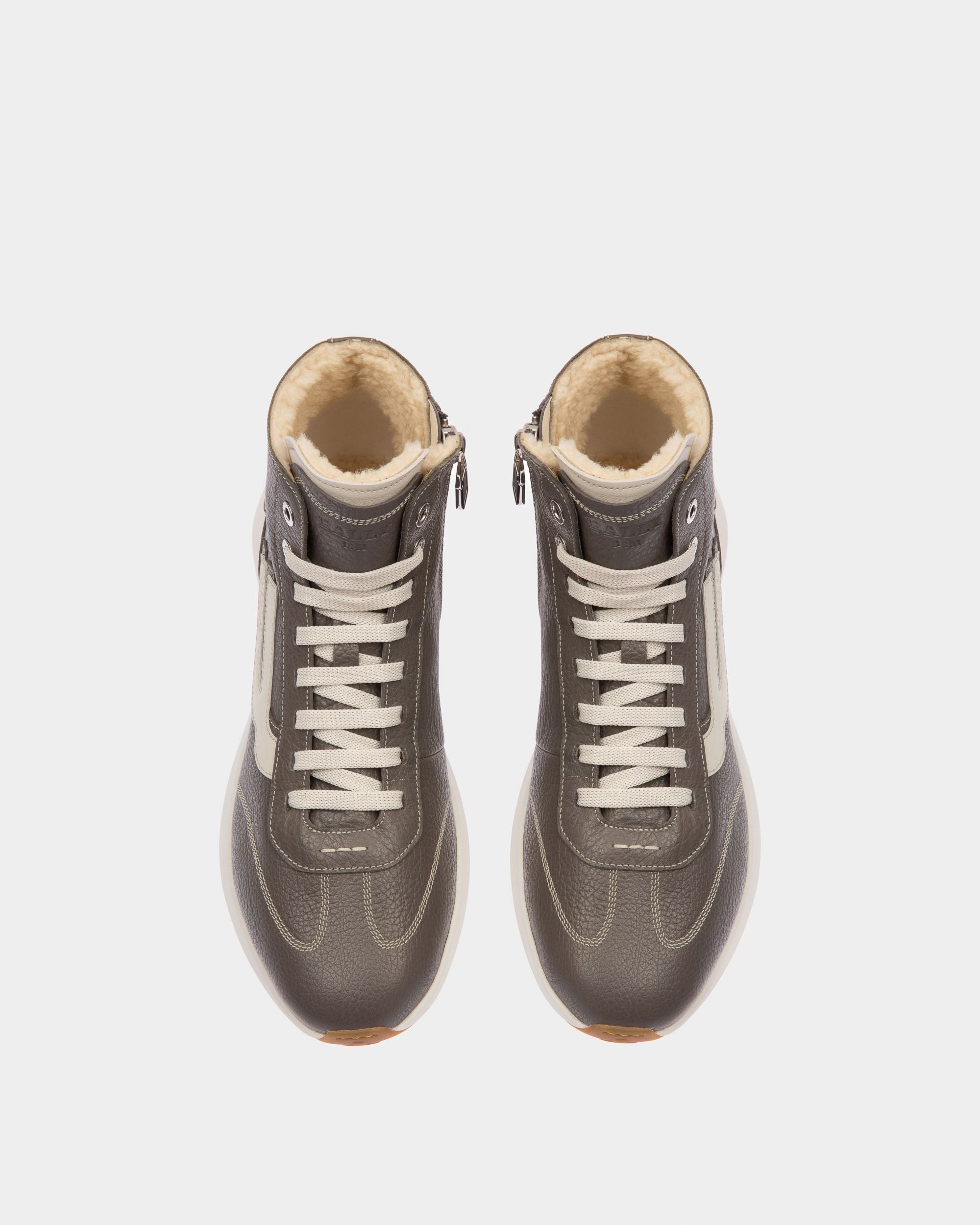 Darrel Leather Sneakers In Dark Mineral - Men's - Bally - 03