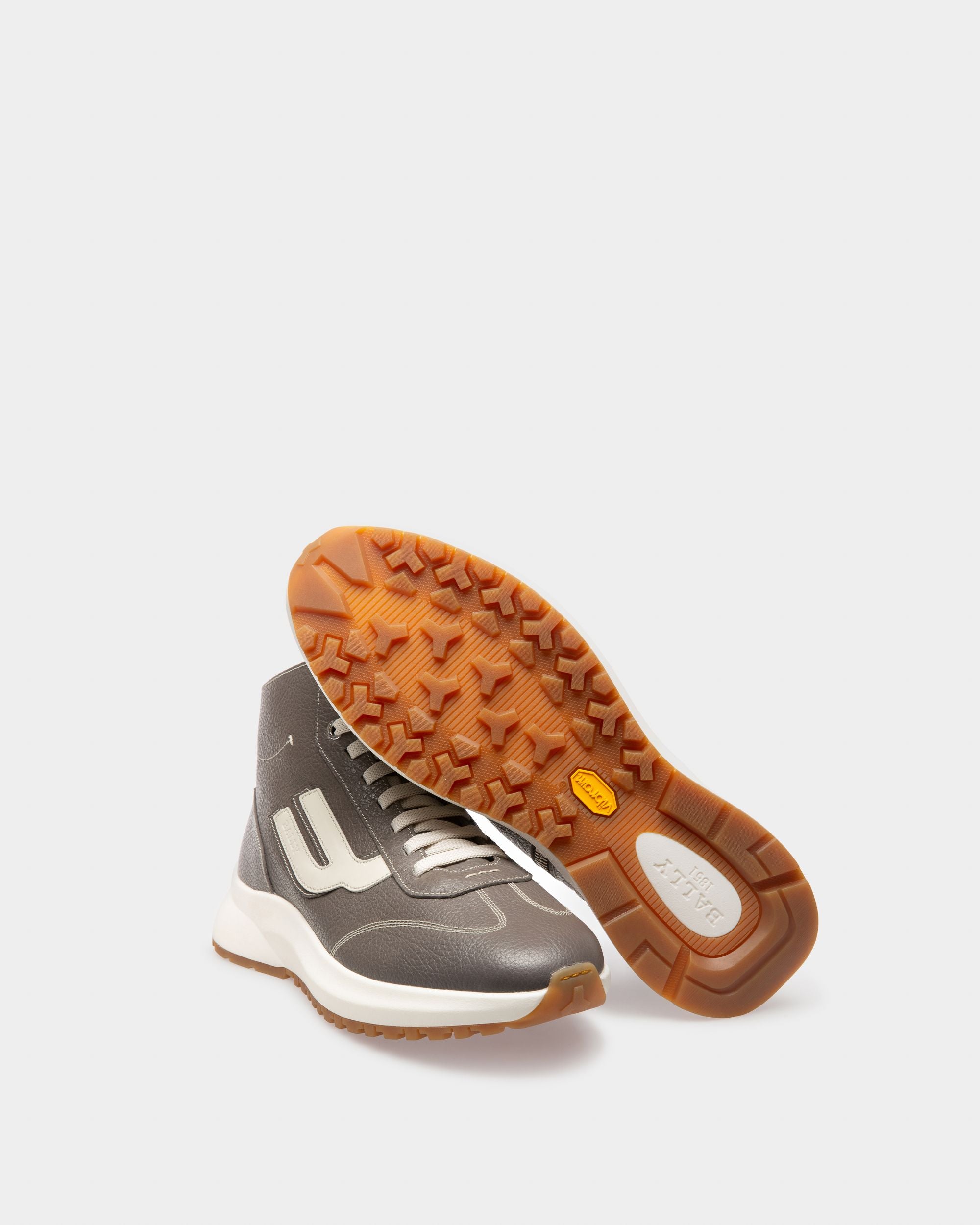 Darrel Leather Sneakers In Dark Mineral - Men's - Bally - 05